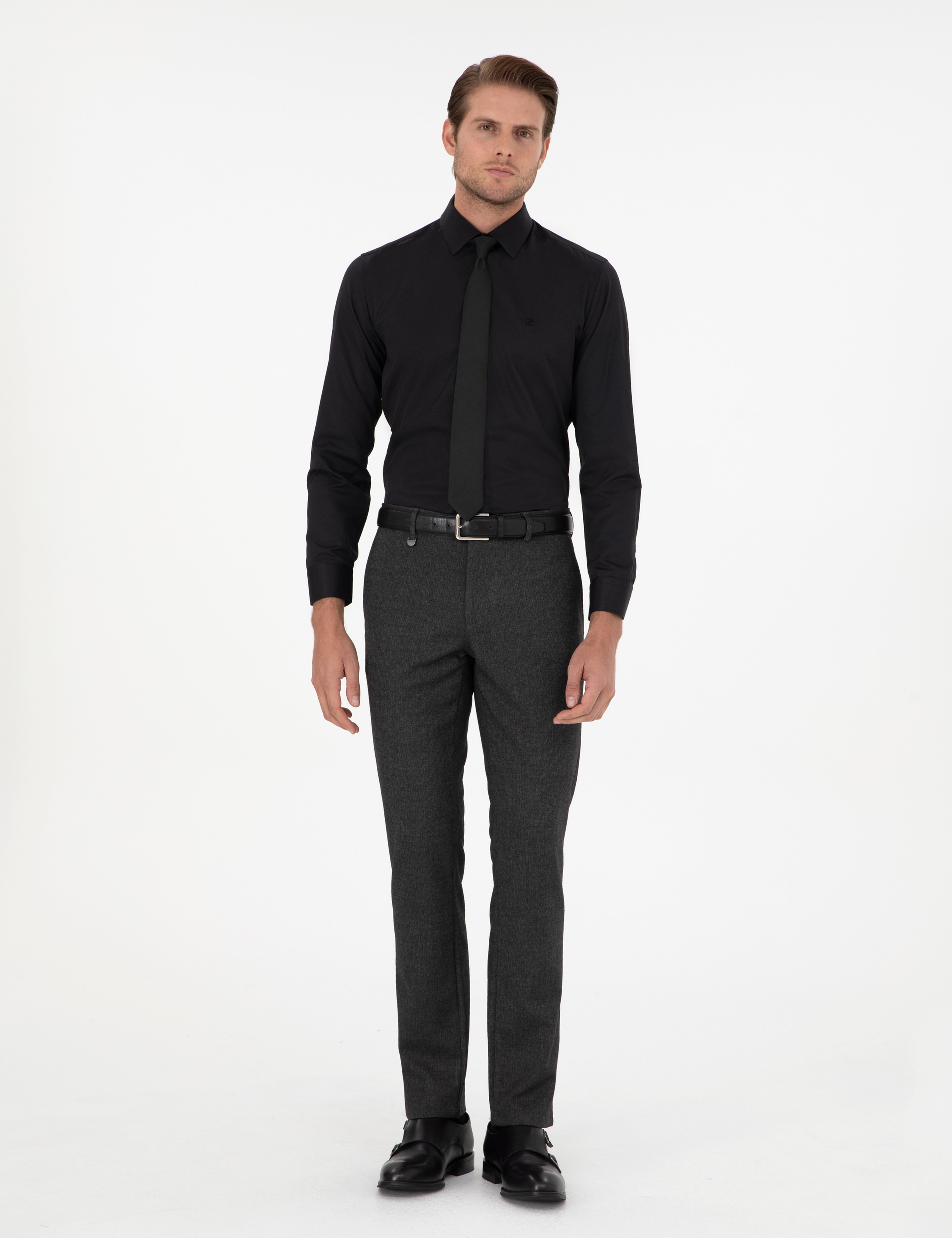 Antrasit Slim Fit Kumaş Pantolon