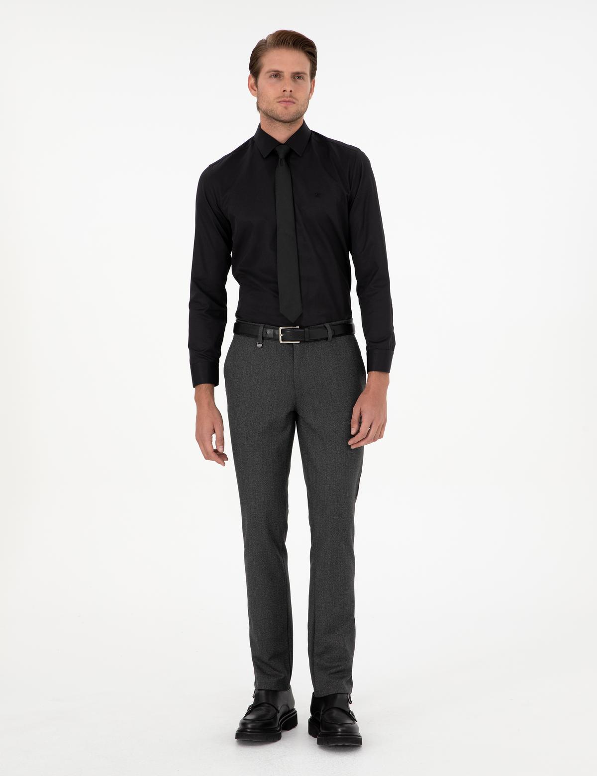 Antrasit Slim Fit Kumaş Pantolon