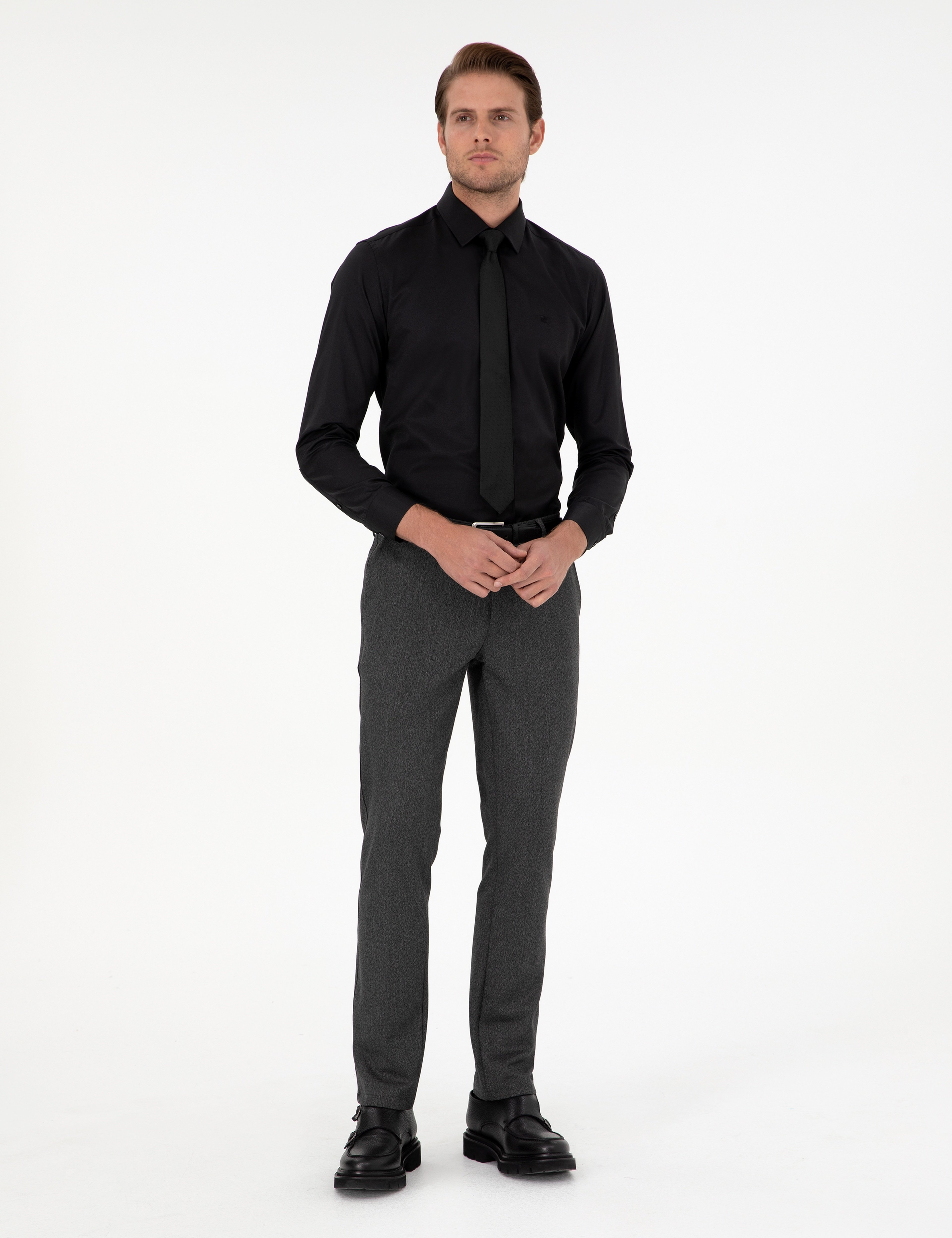 Antrasit Slim Fit Kumaş Pantolon