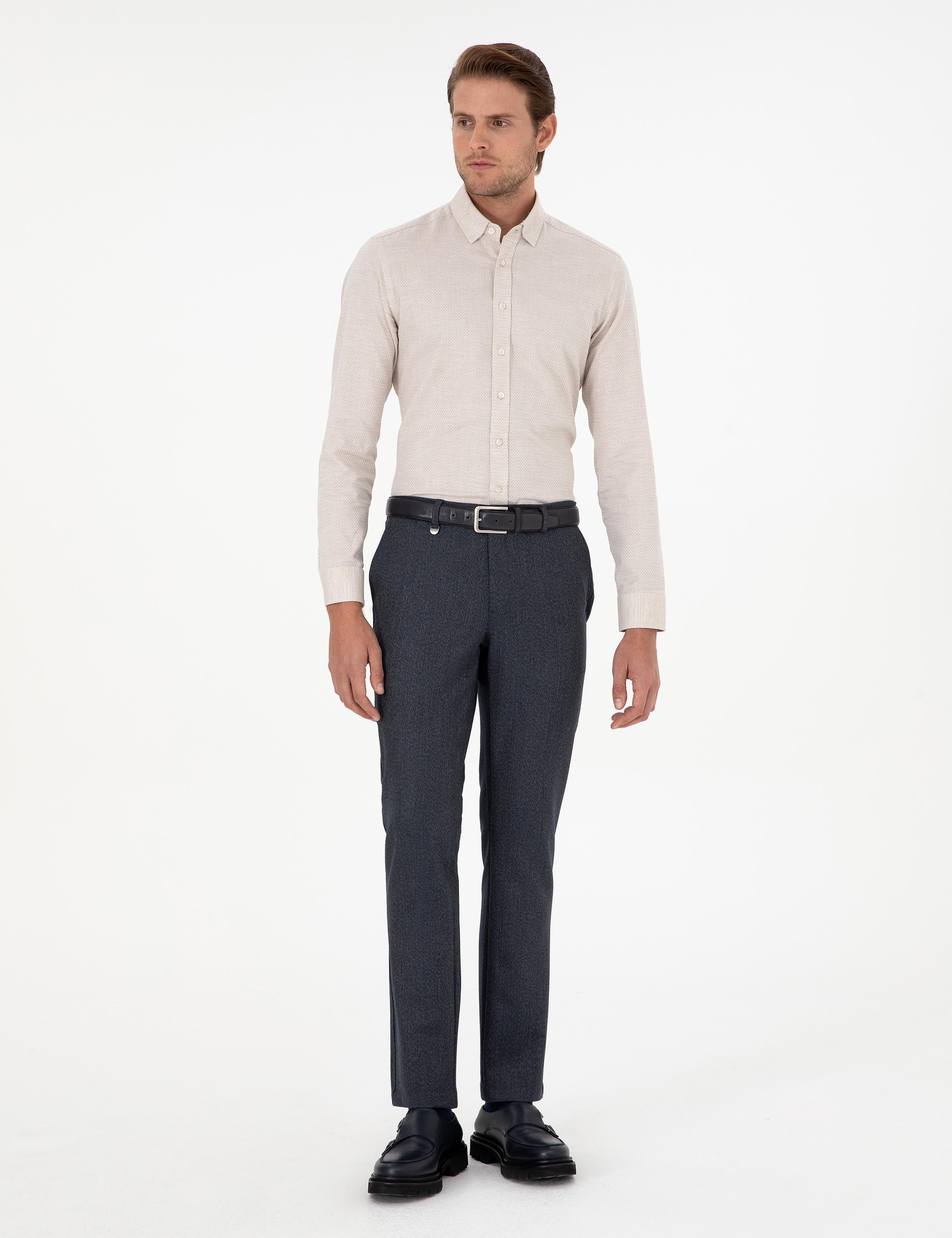 Lacivert Slim Fit Kumaş Pantolon