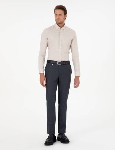 Lacivert Slim Fit Kumaş Pantolon