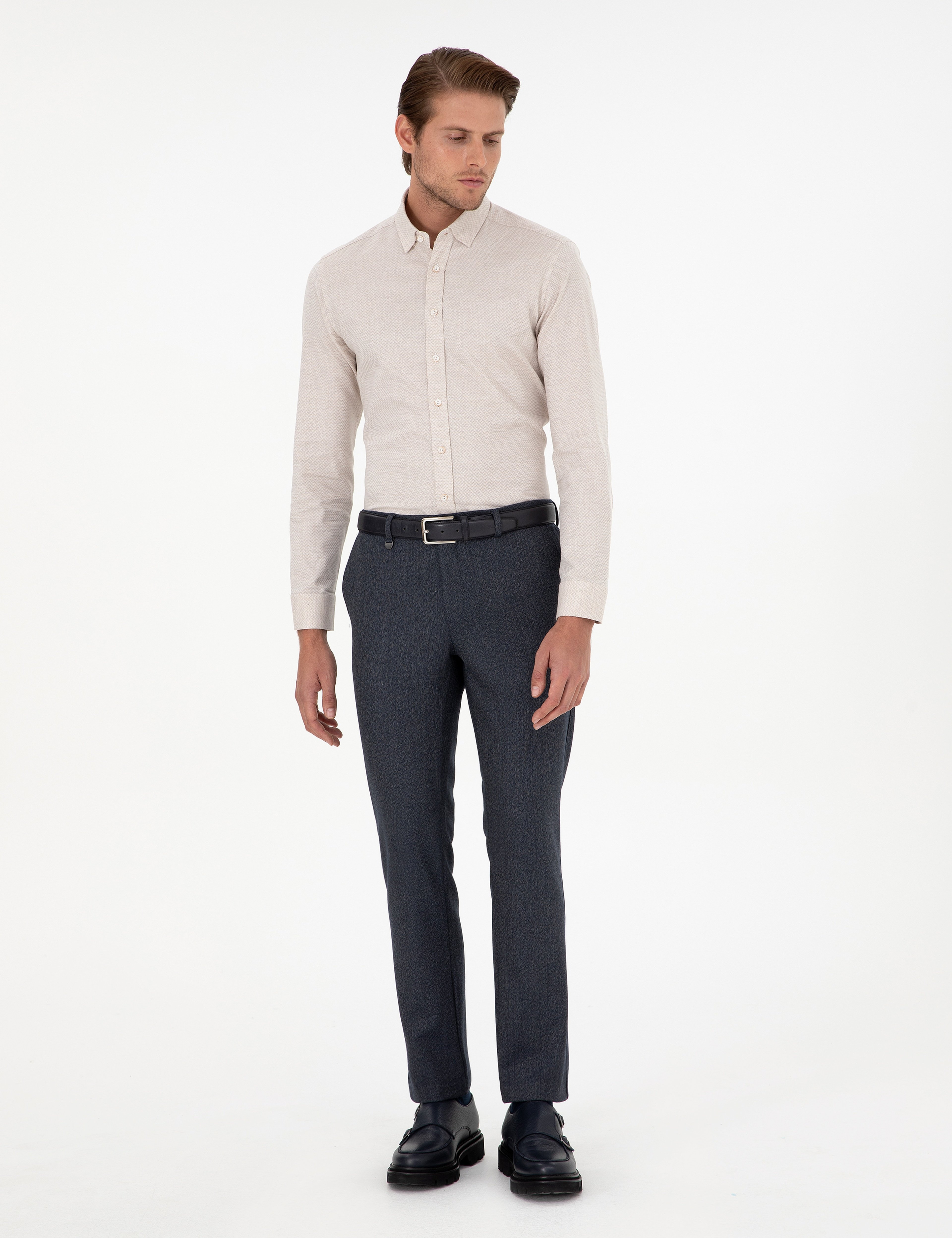 Lacivert Slim Fit Kumaş Pantolon - Image 1