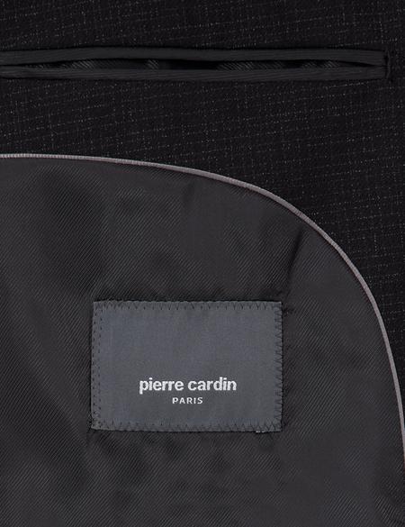 Siyah Ex. Slim Fit Çizgili Yünlü Takım Elbise - 50293607053