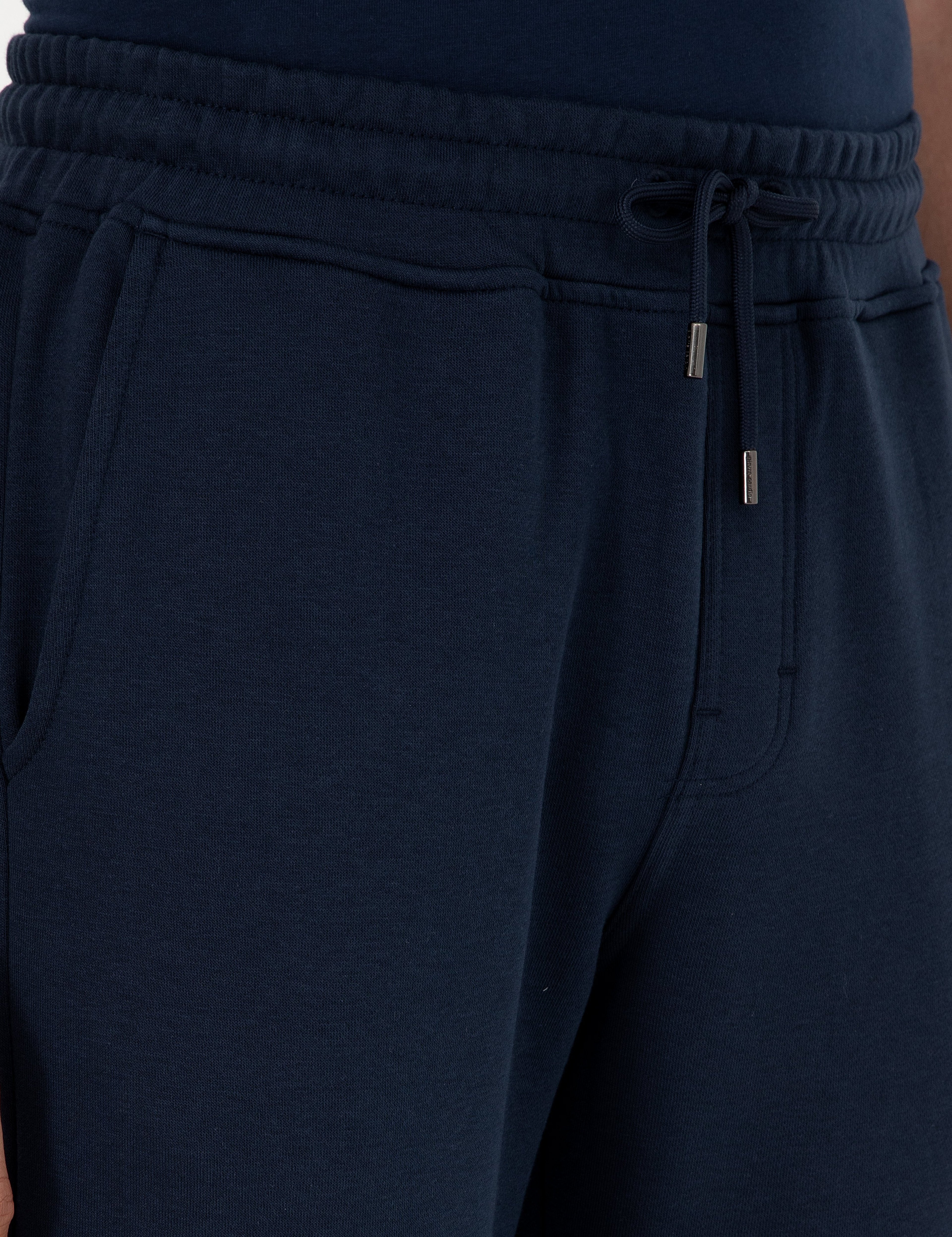 Lacivert Slim Fit 3 İplik Paçası Lastikli Eşofman Altı - Image 5