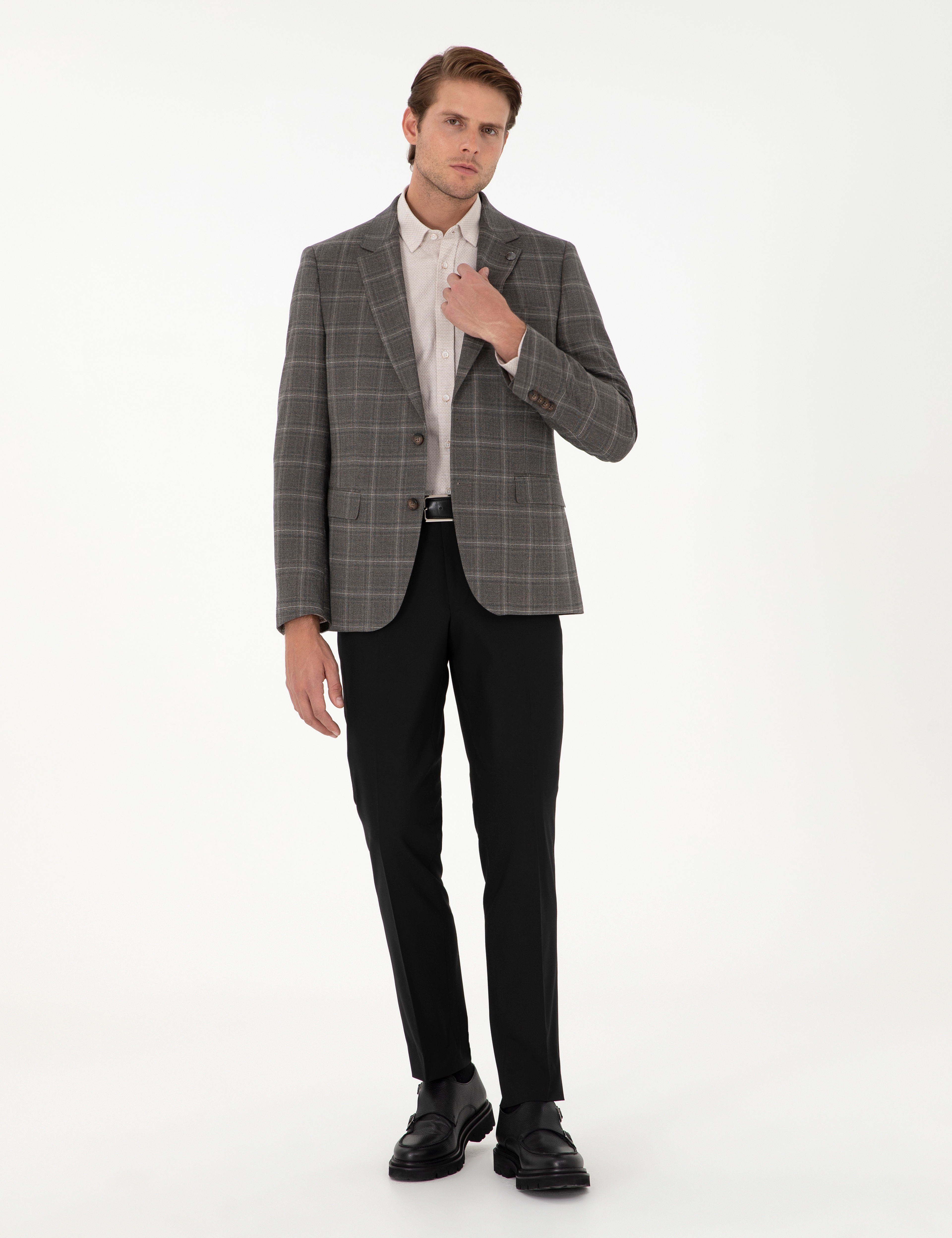 Siyah Slim Fit Kumaş Pantolon - Image 3