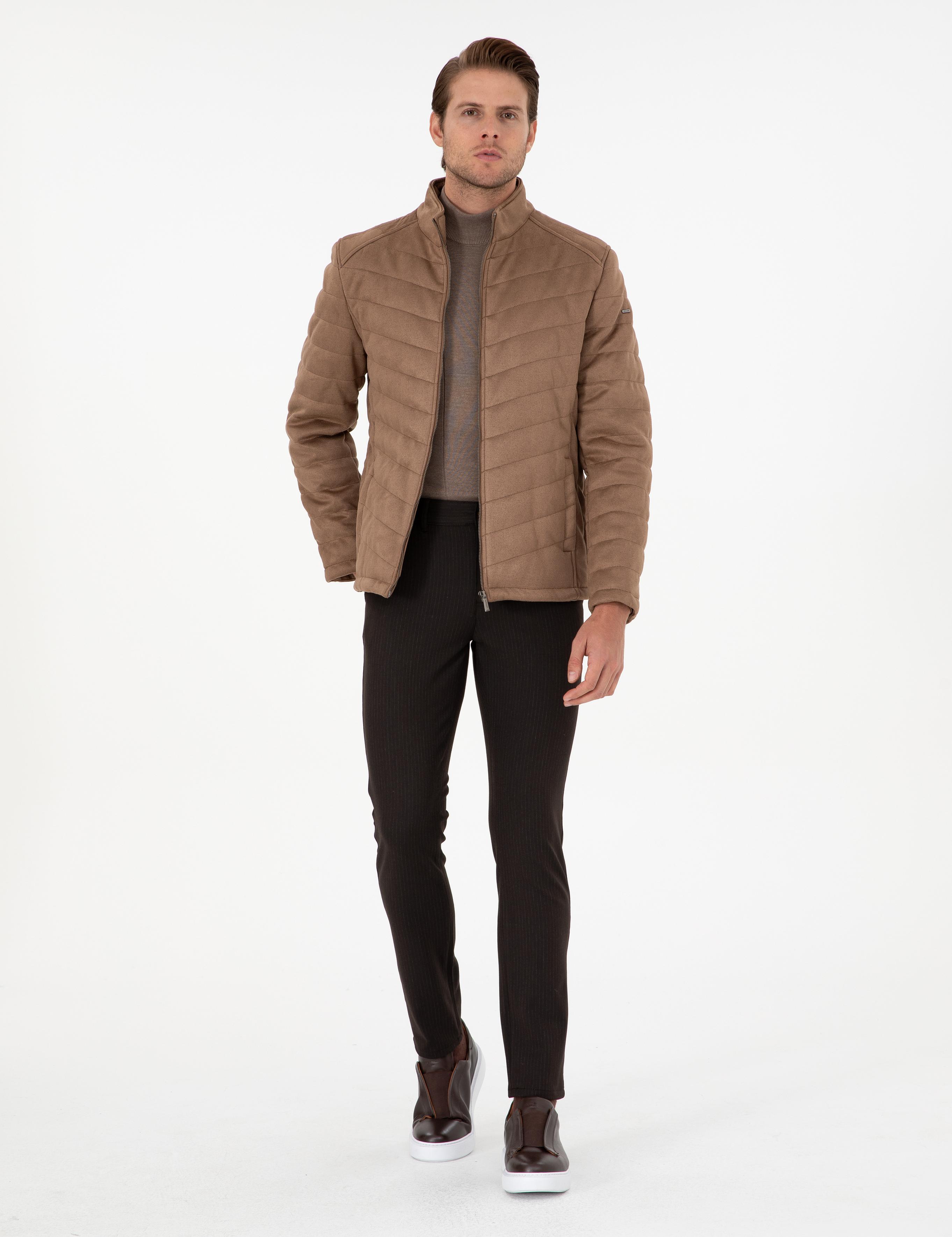 Vizon Suni Deri Ceket