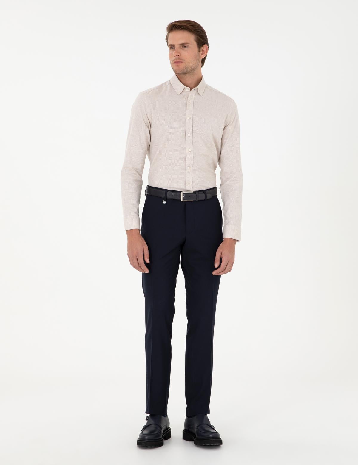 Lacivert Slim Fit Kumaş Pantolon