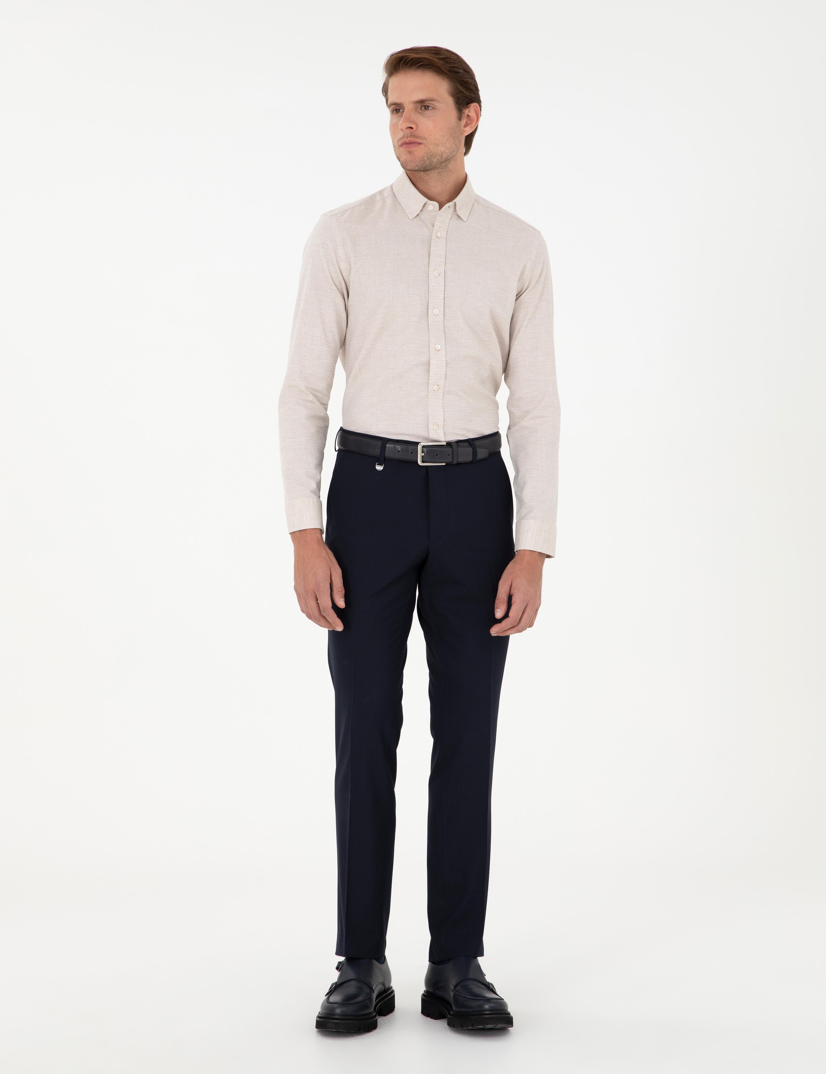 Lacivert Slim Fit Kumaş Pantolon