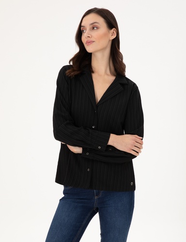 Siyah Regular Fit Uzun Kollu Gömlek