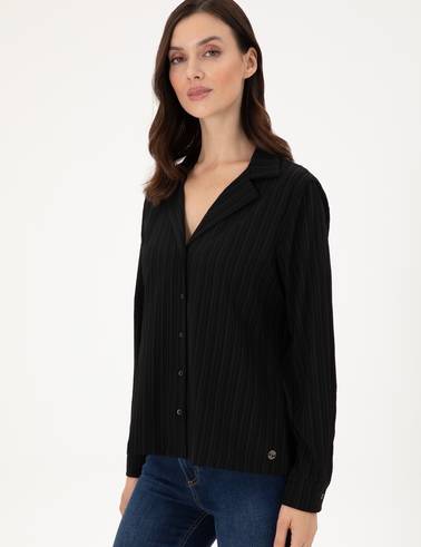 Siyah Regular Fit Uzun Kollu Gömlek