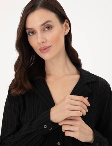 Siyah Regular Fit Uzun Kollu Gömlek