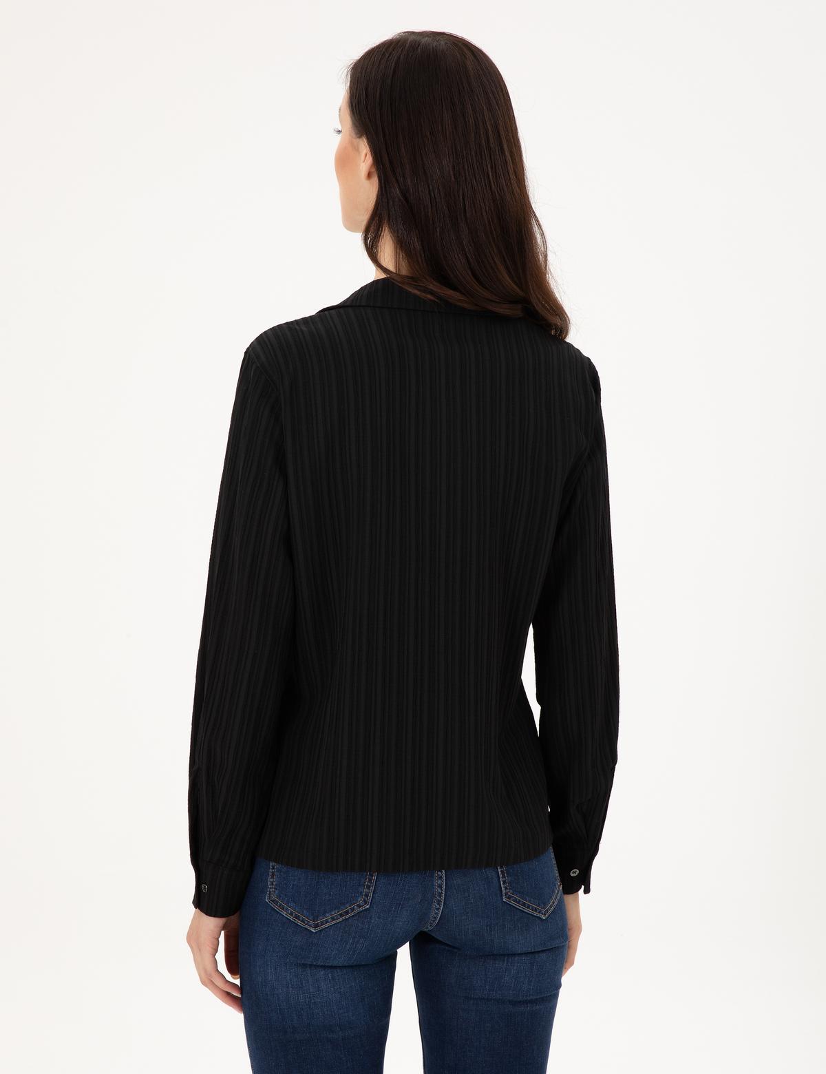 Siyah Regular Fit Uzun Kollu Gömlek - 50296179012