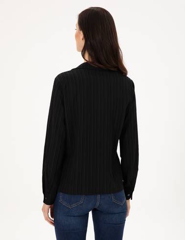 Siyah Regular Fit Uzun Kollu Gömlek