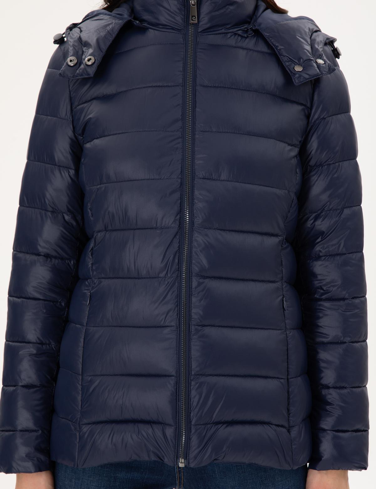 Lacivert Kapüşonlu Kapitone Mont - 50297332028