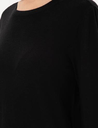 Siyah Slim Fit Basic Kazak