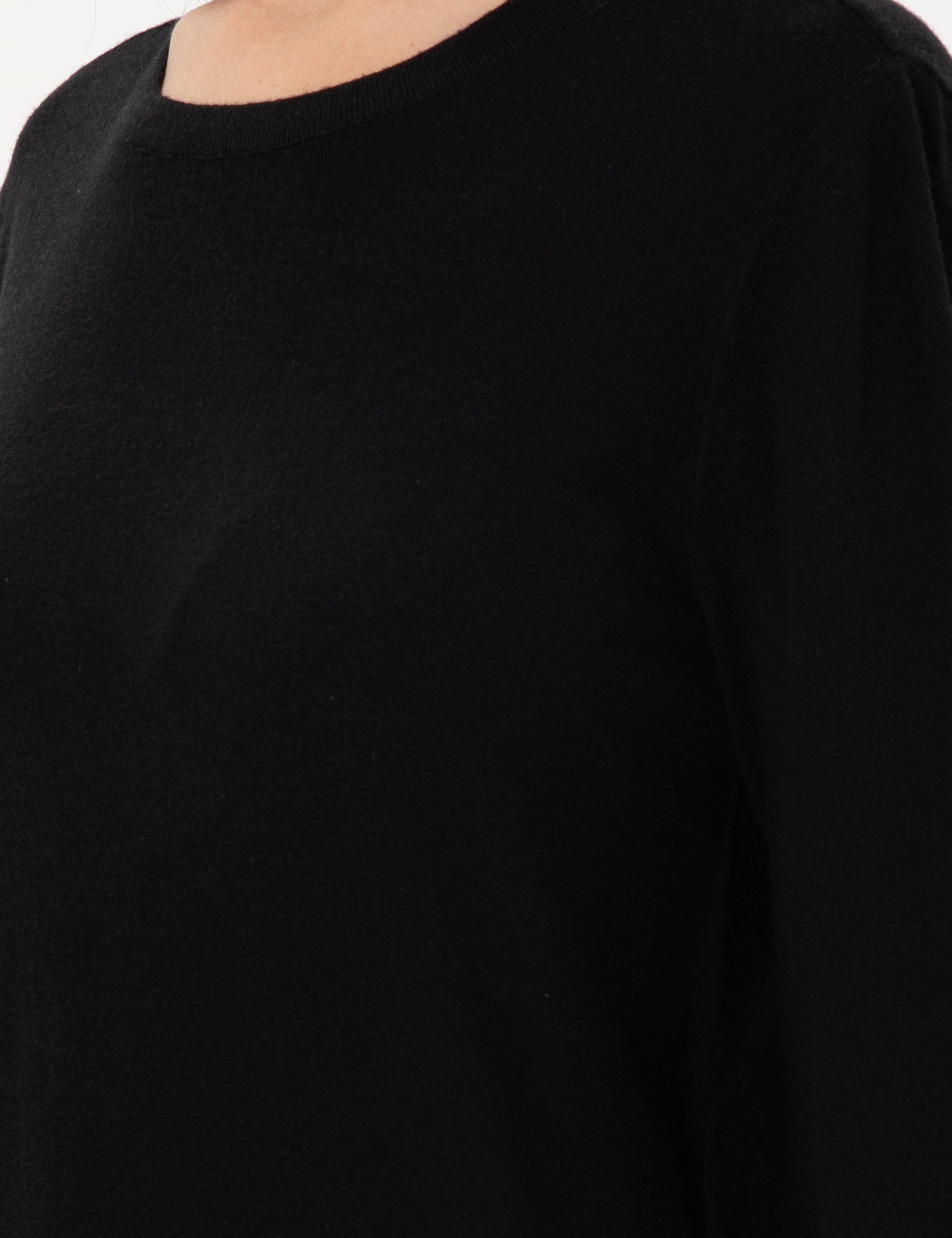Siyah Slim Fit Basic Kazak - Image 7