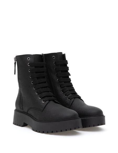 Siyah Bağcıklı Desenli Bot - 50295918009