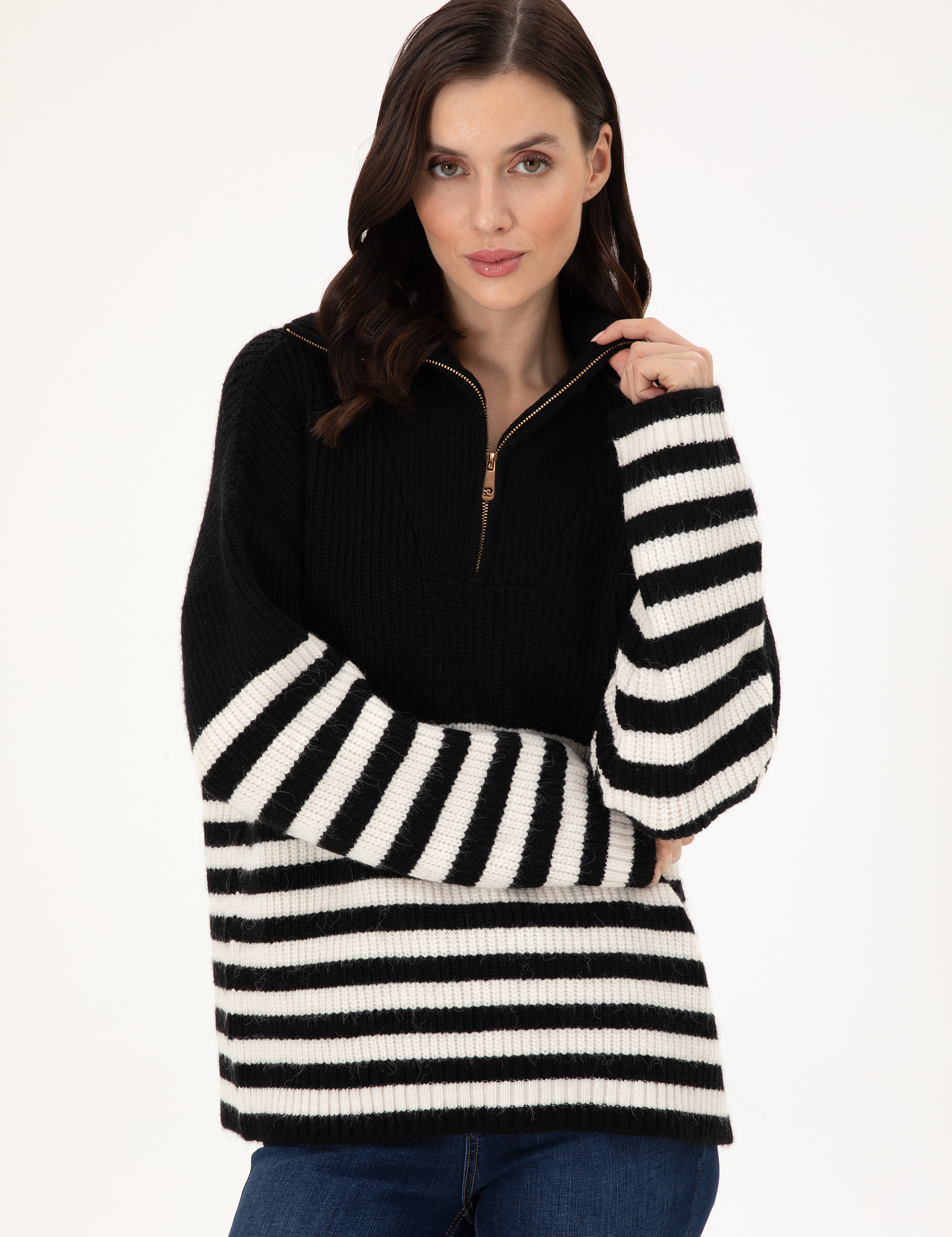 Siyah Comfort Fit Kazak - Image 3