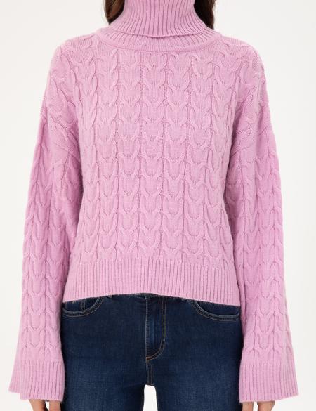 Lila Crop Top Balıkçı Yaka Kazak - 50302652003