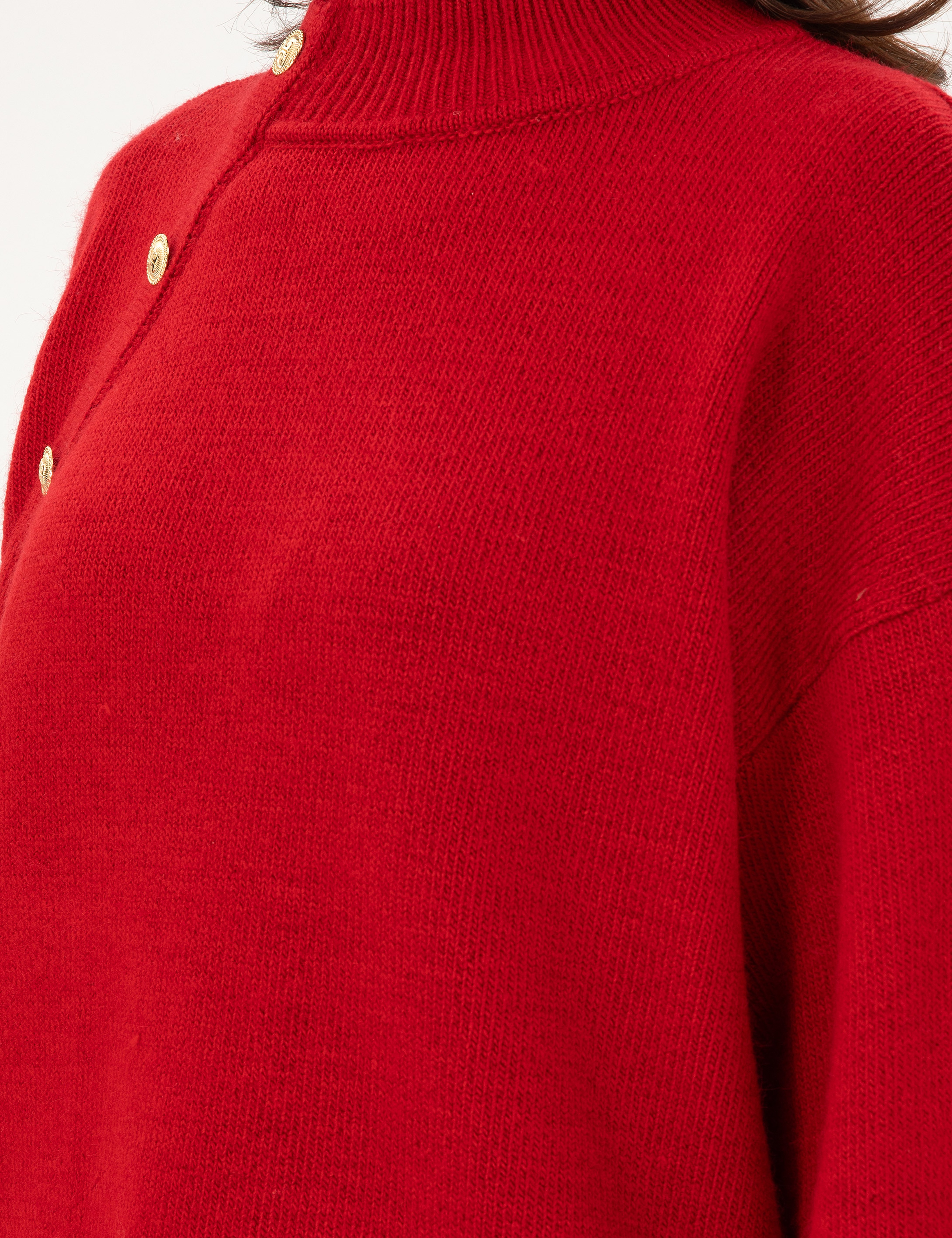 Kırmızı Comfort Fit Kazak - Image 7