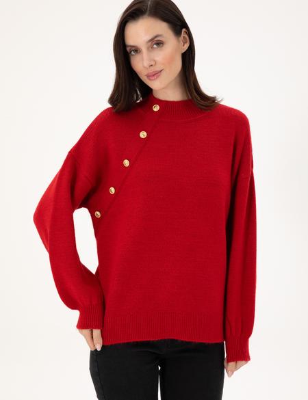 Kırmızı Comfort Fit Kazak - 50297489020