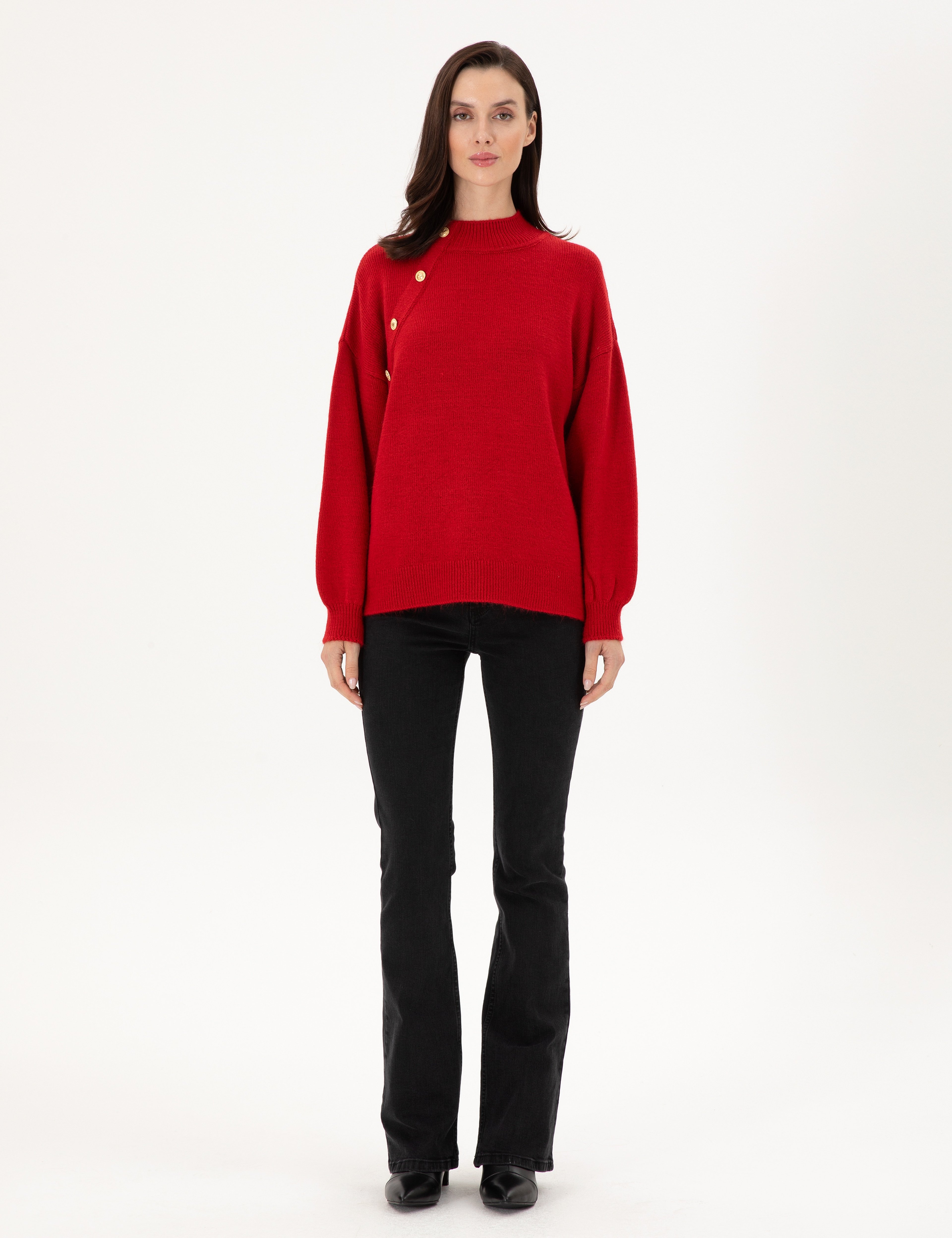 Kırmızı Comfort Fit Kazak - Image 4