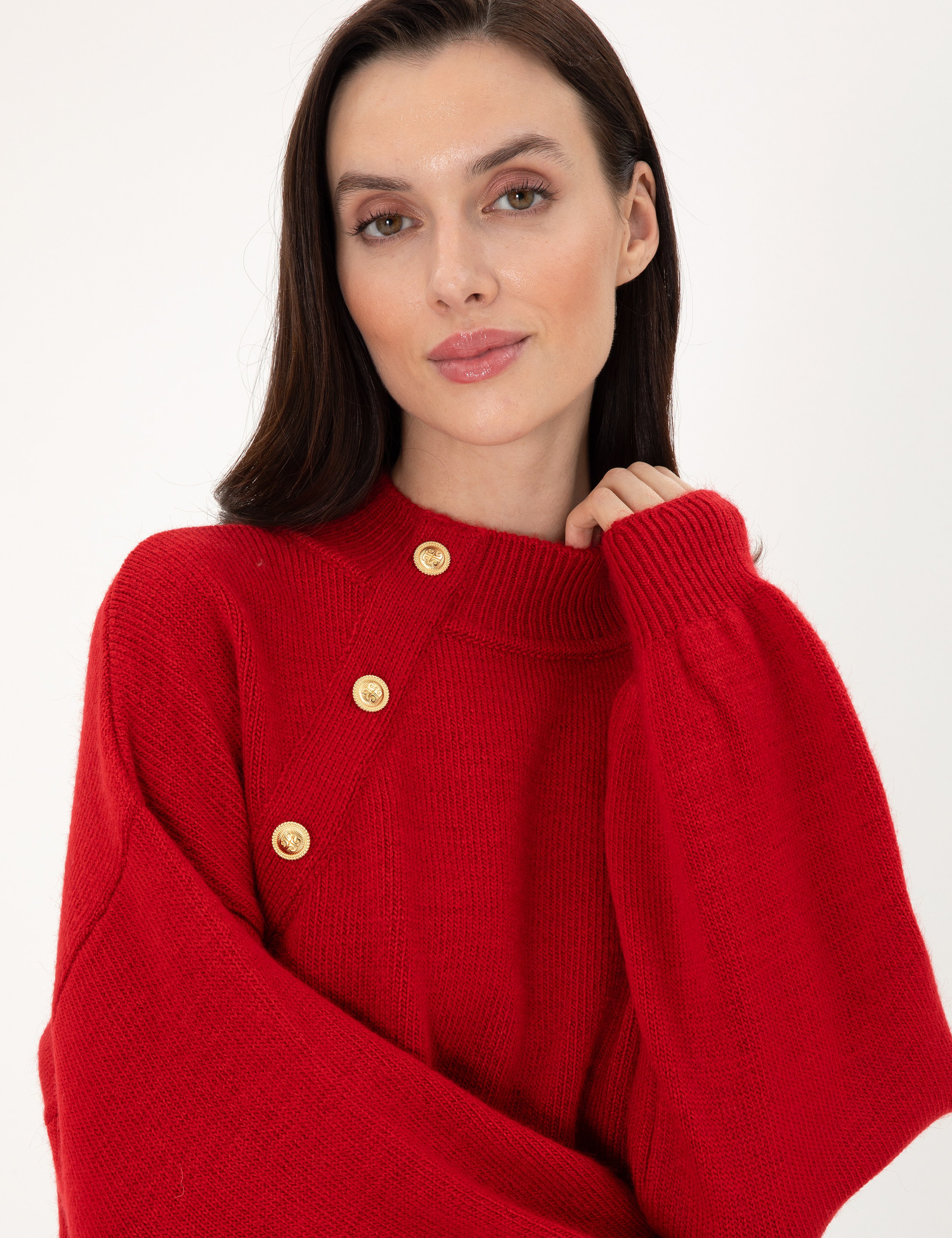 Kırmızı Comfort Fit Kazak