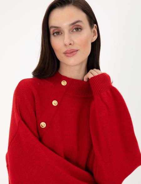 Kırmızı Comfort Fit Kazak - 50297489020