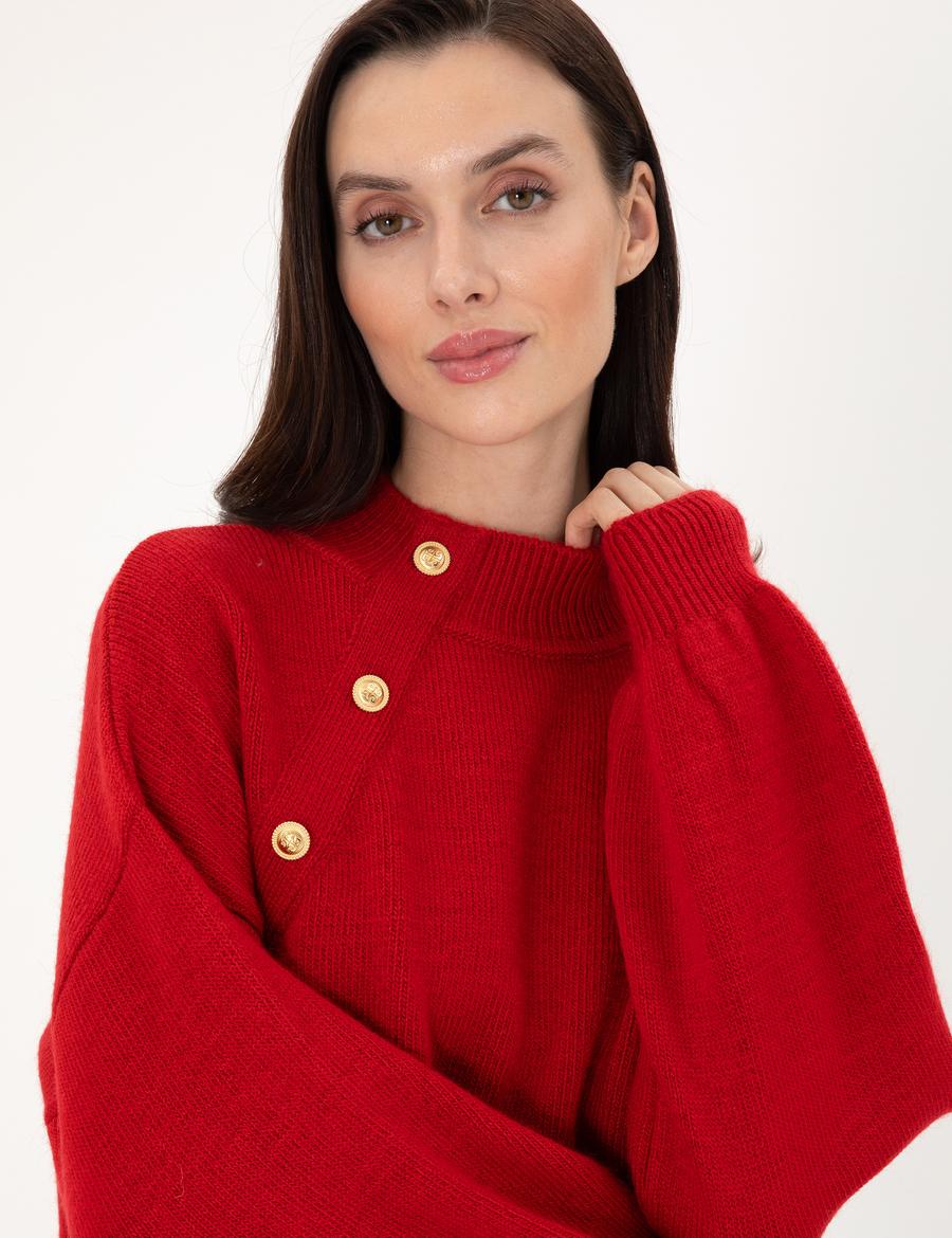 Kırmızı Comfort Fit Kazak