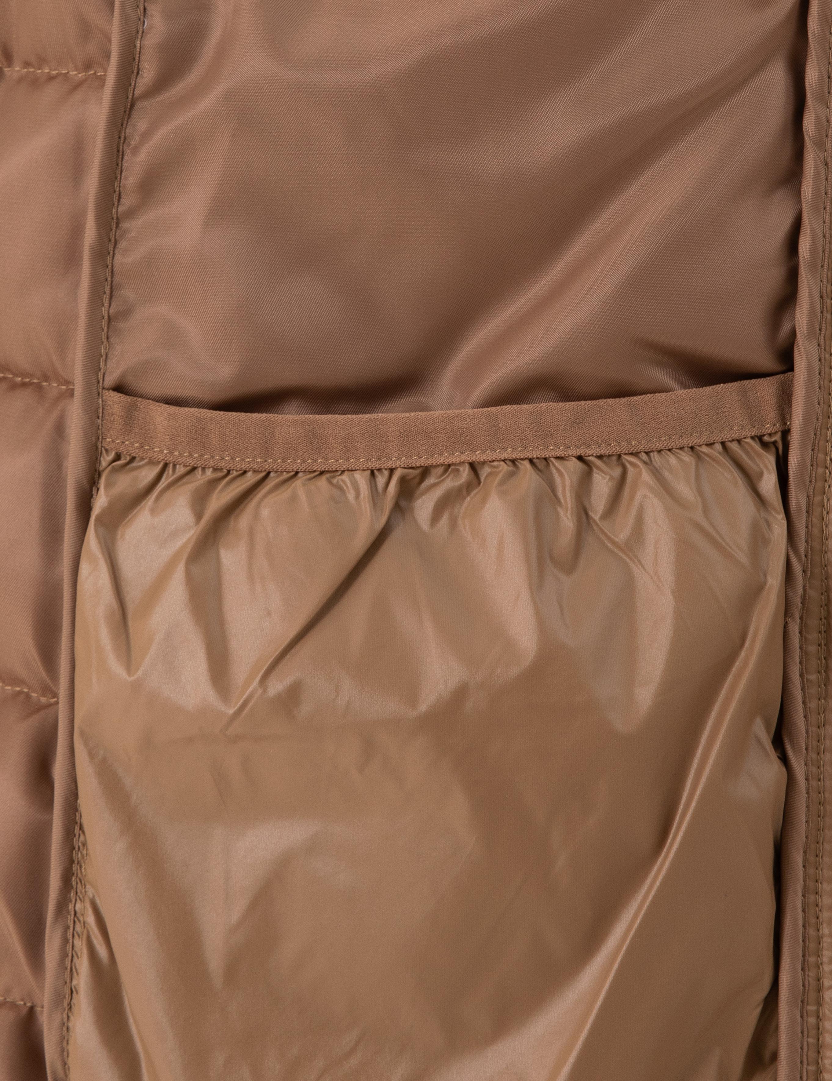 Kahverengi Kapüşonlu Kapitone Mont