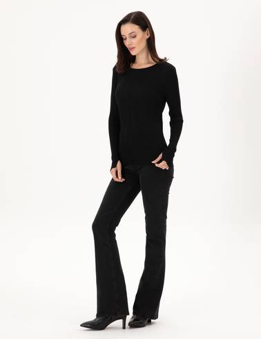 Siyah Slim Fit Kazak