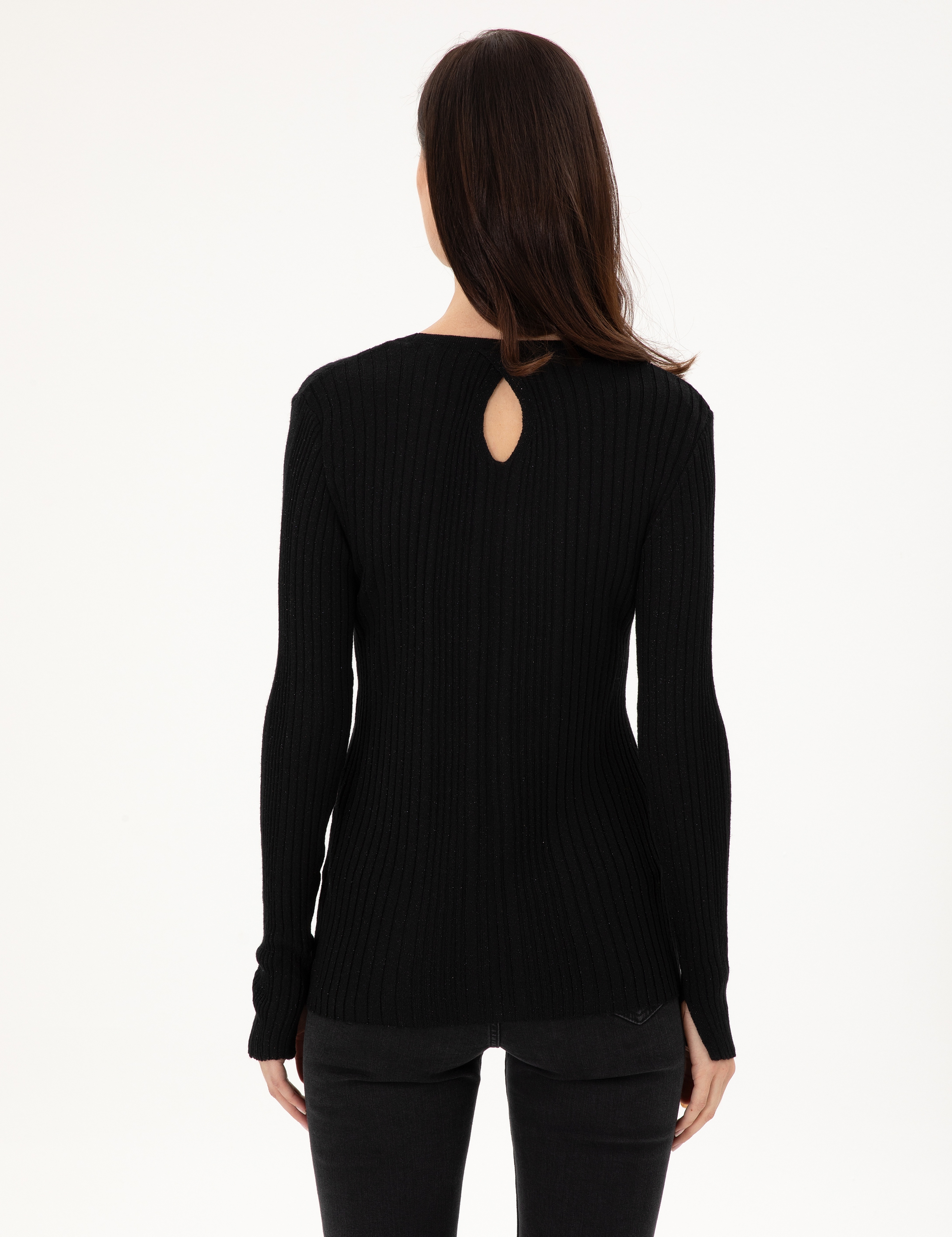 Siyah Slim Fit Kazak - Image 5