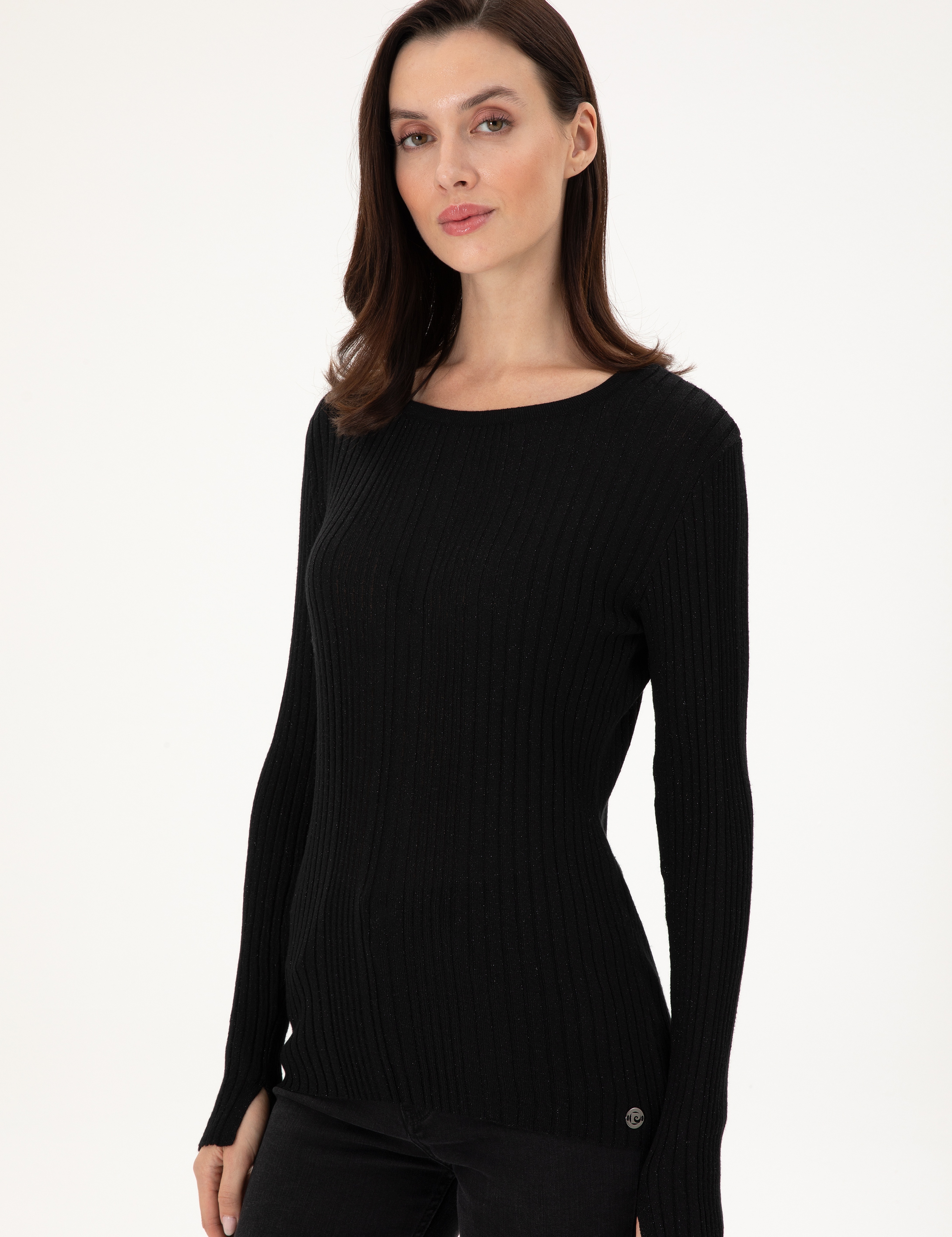 Siyah Slim Fit Kazak - Image 3