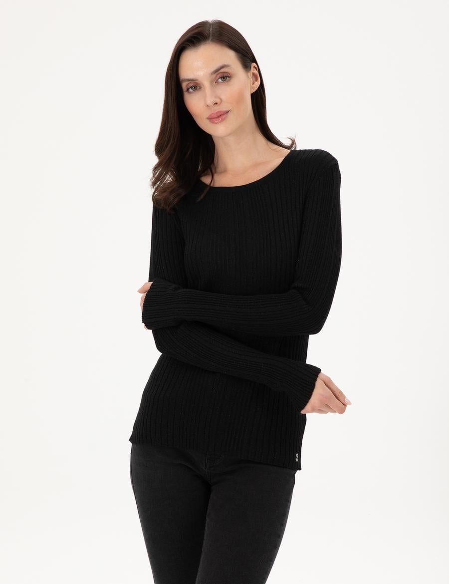 Siyah Slim Fit Kazak