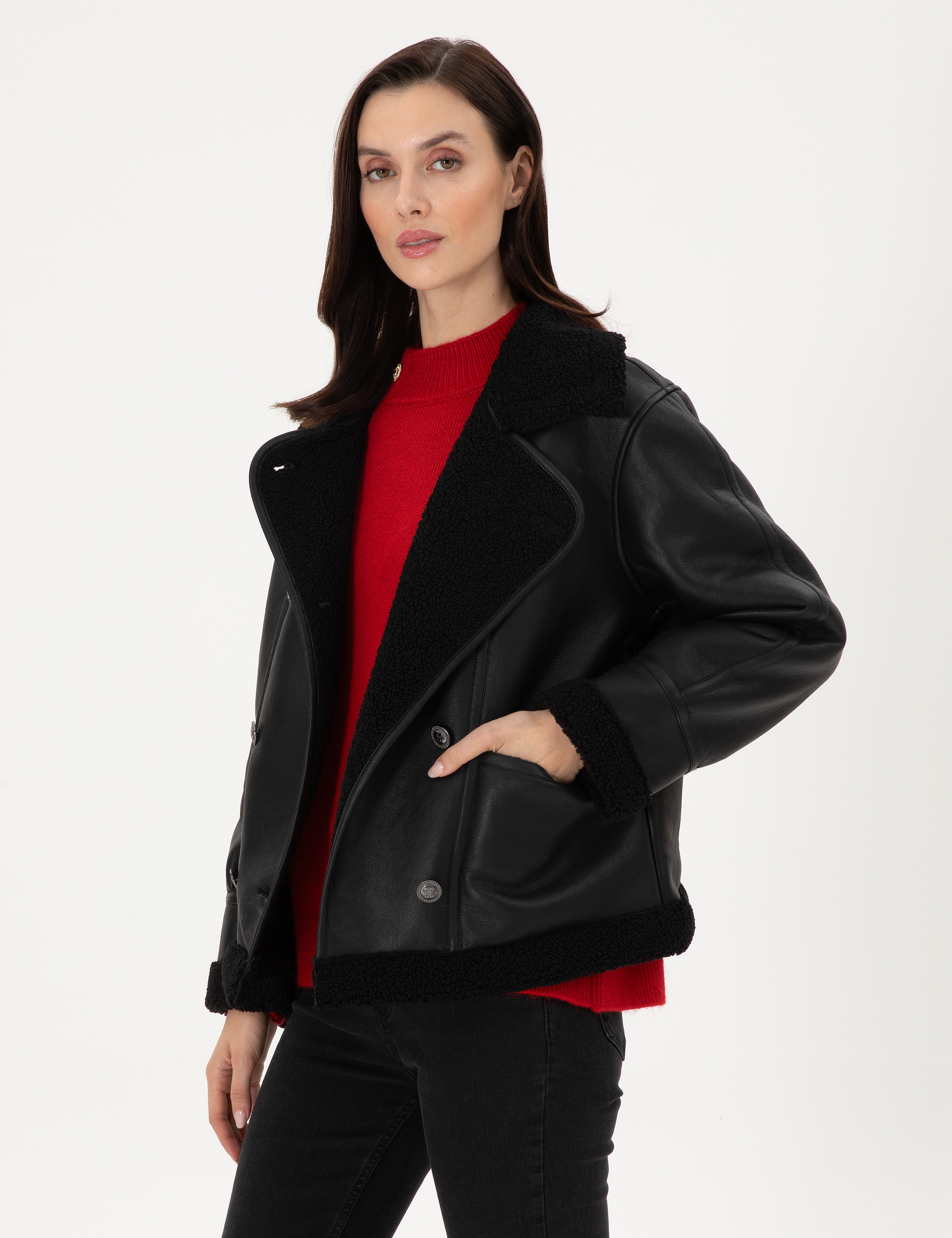 Siyah Regular Fit Mont