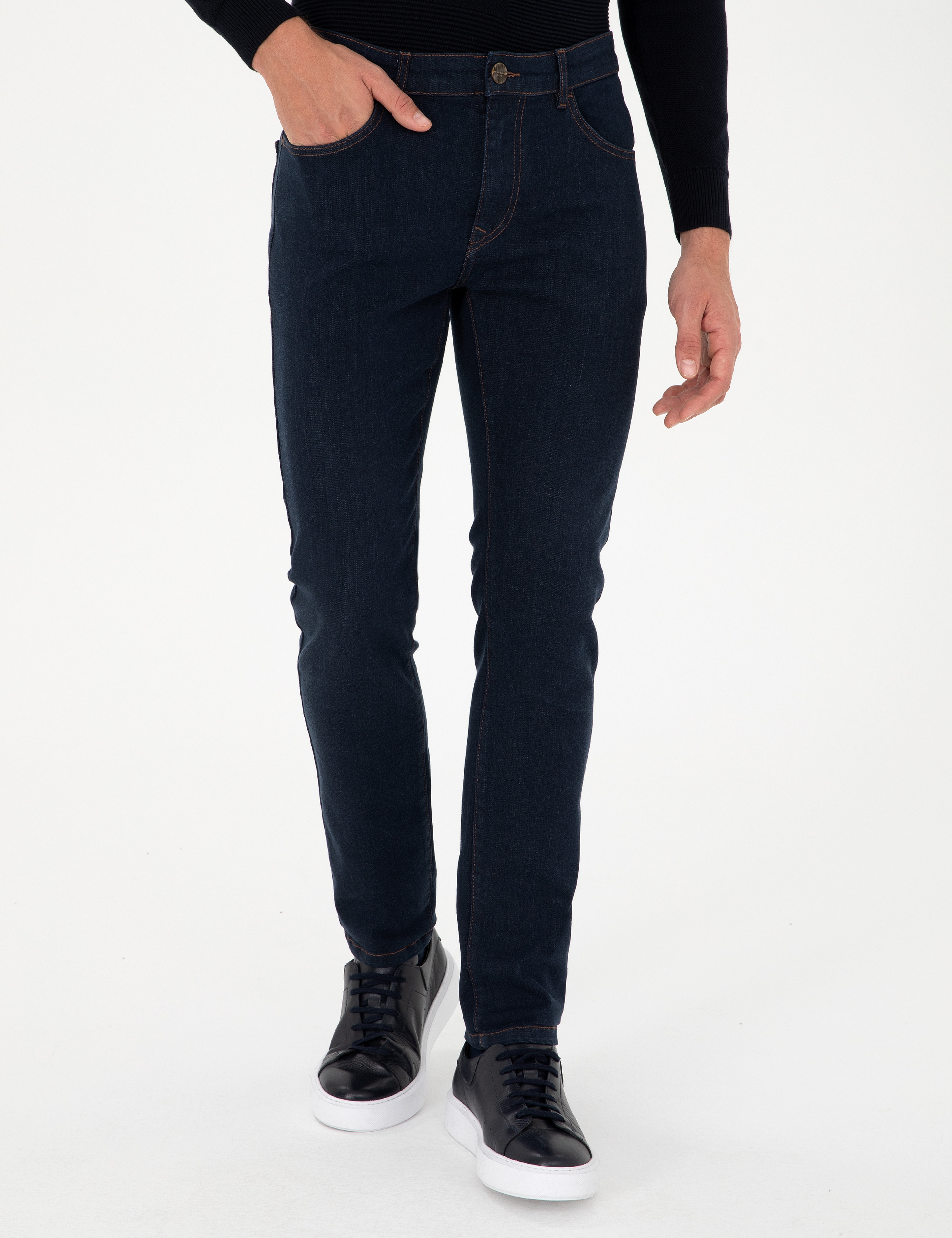 Lacivert Slim Fit Jean Pantolon - Image 2