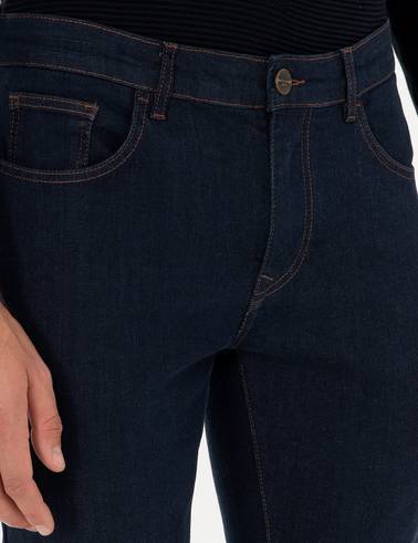Lacivert Slim Fit Jean Pantolon