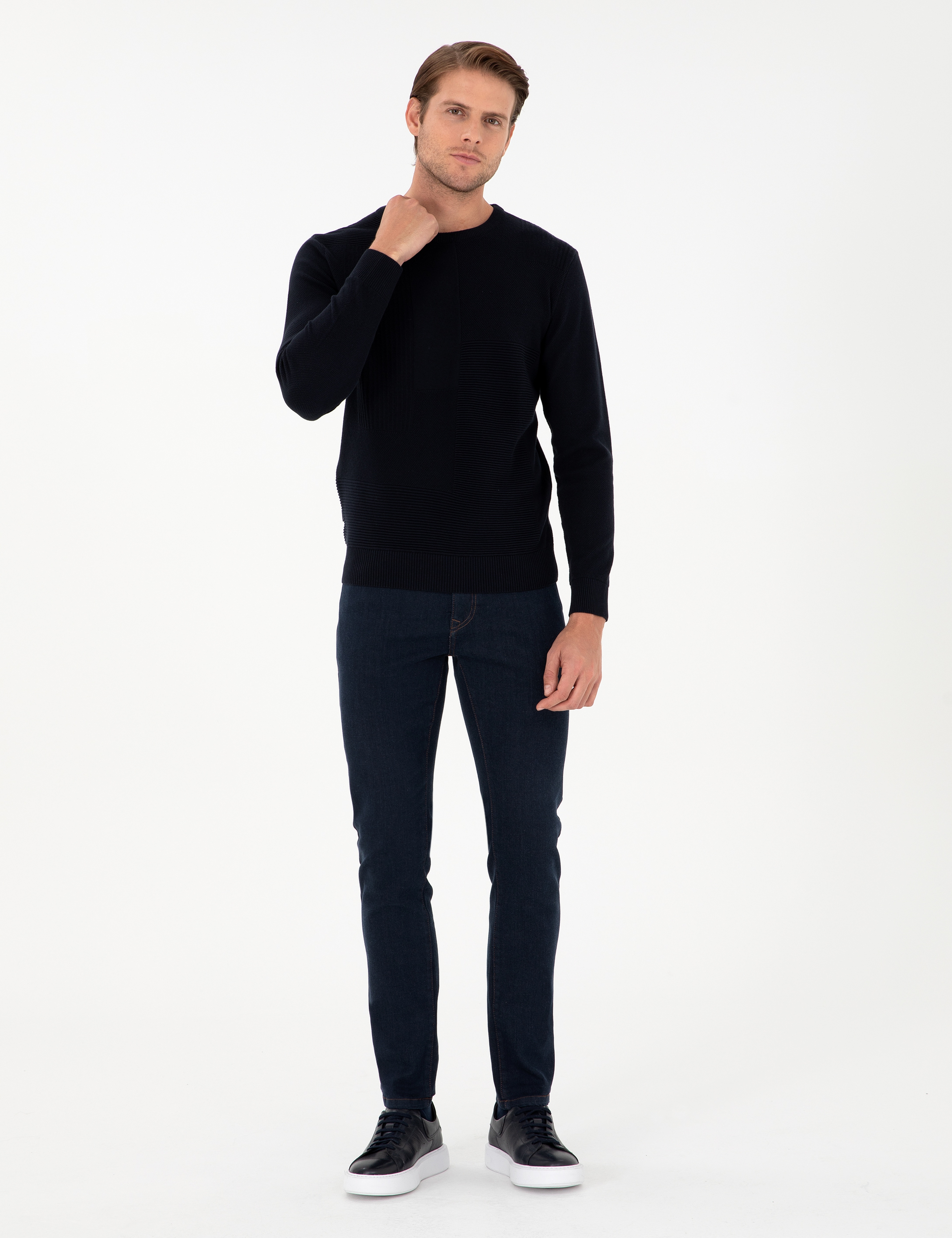 Lacivert Slim Fit Jean Pantolon - Image 3