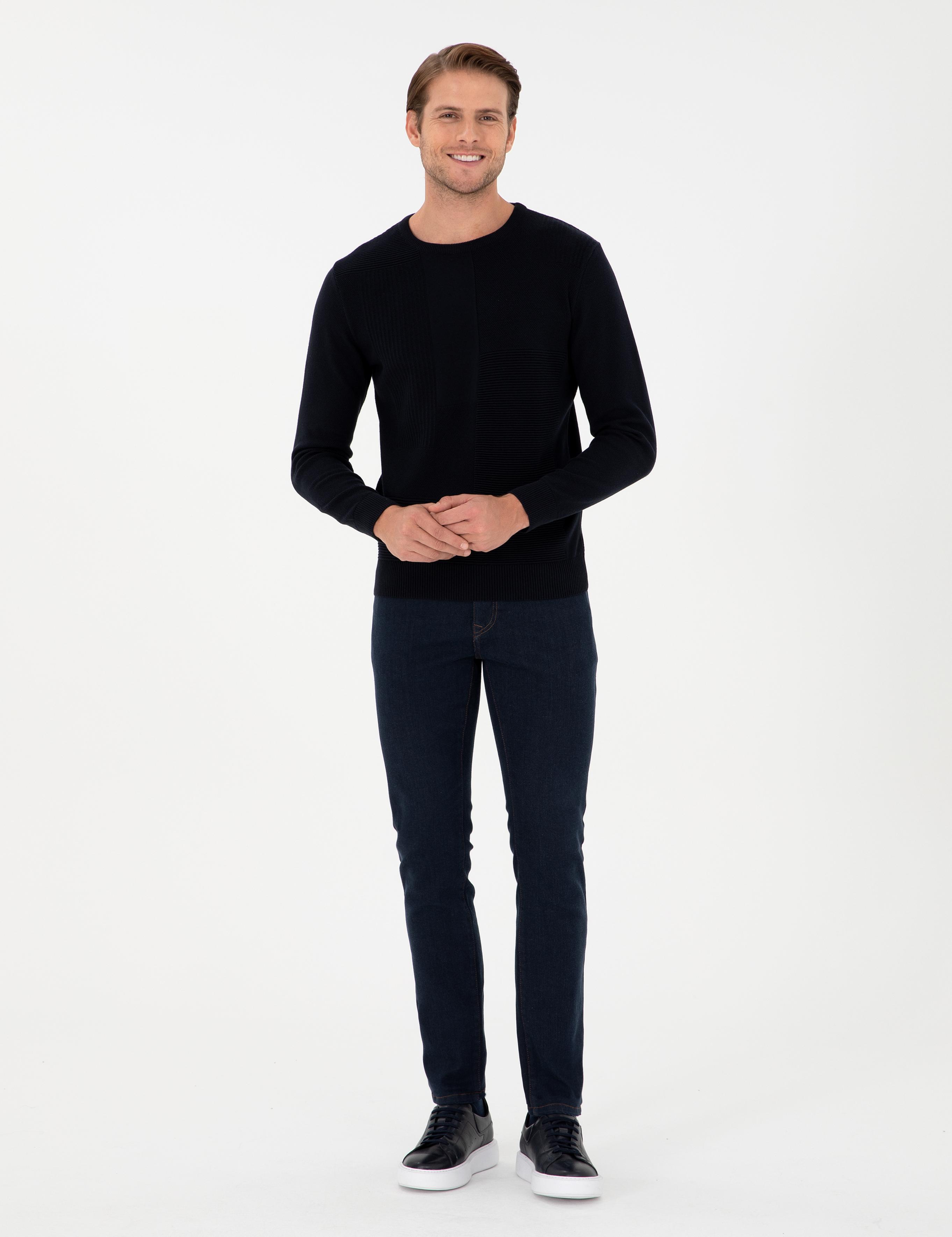 Lacivert Slim Fit Jean Pantolon