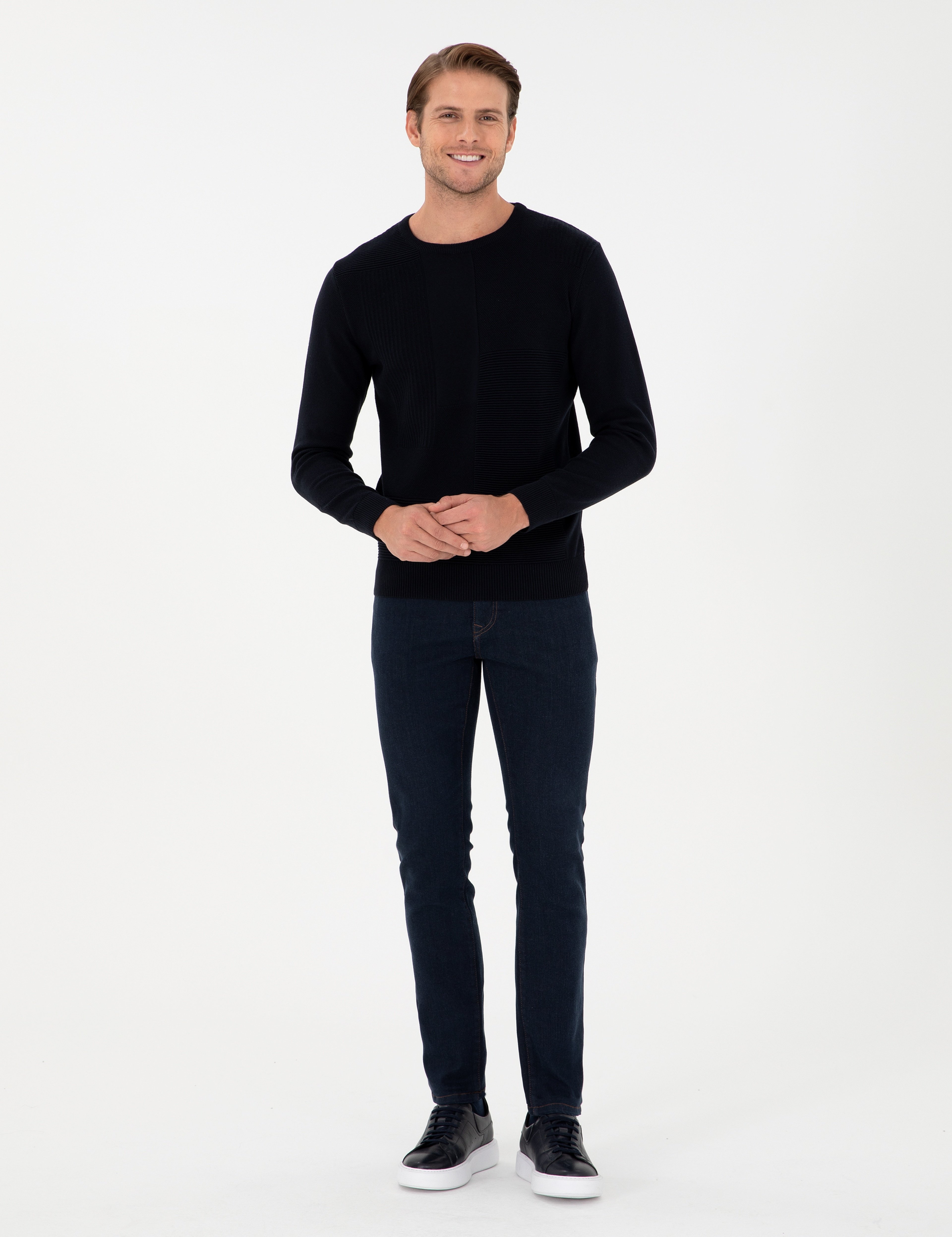 Lacivert Slim Fit Jean Pantolon - Image 1
