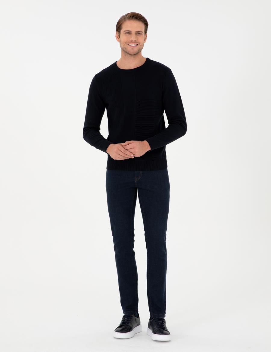 Lacivert Slim Fit Jean Pantolon