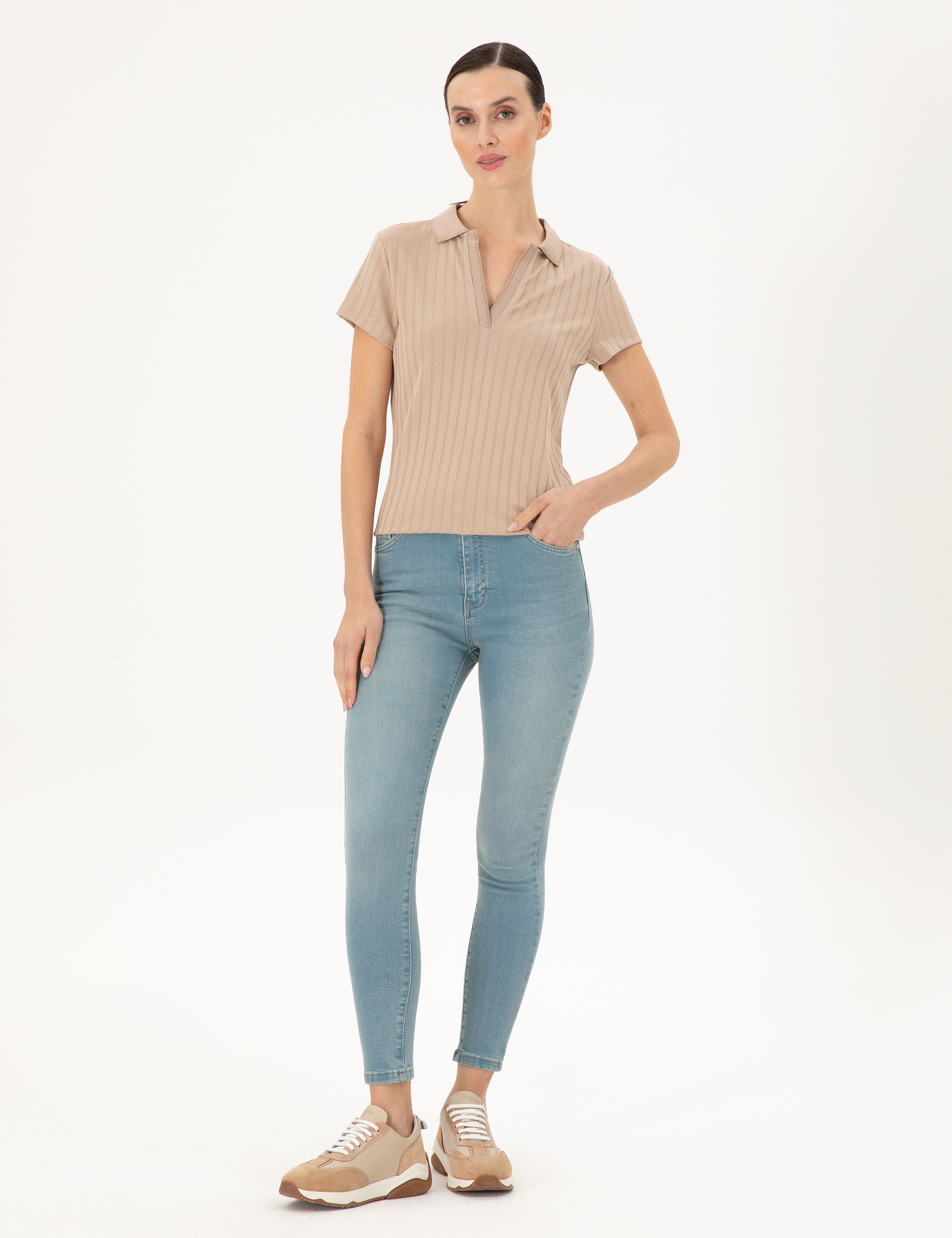 Açık Mavi Skinny Fit Jean Pantolon - Image 1