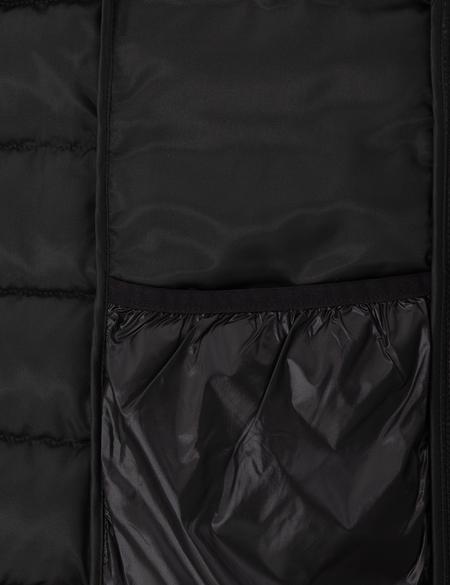 Siyah Kapüşonlu Kapitone Mont - 50297332002