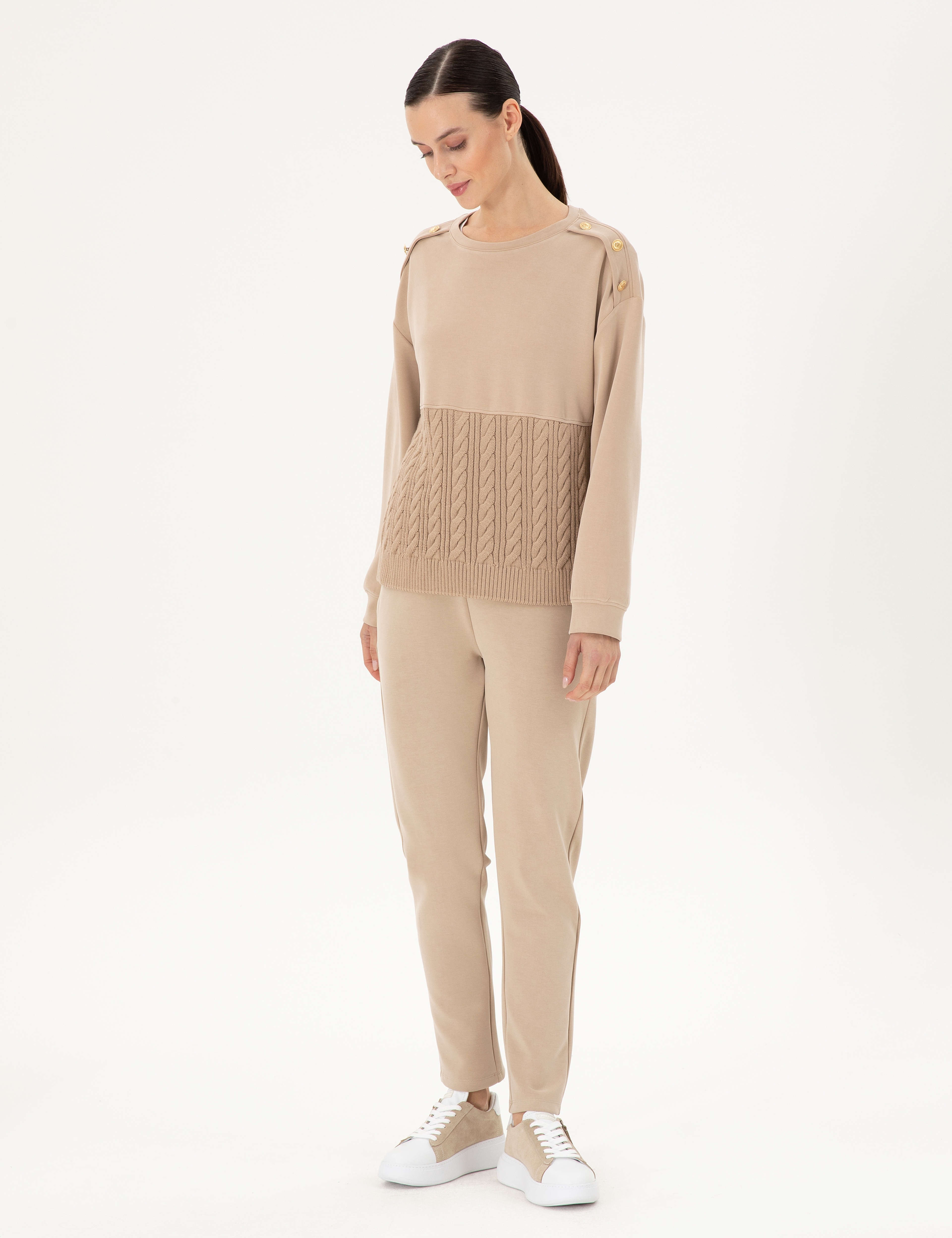 Bej Regular Fit Eşofman Altı