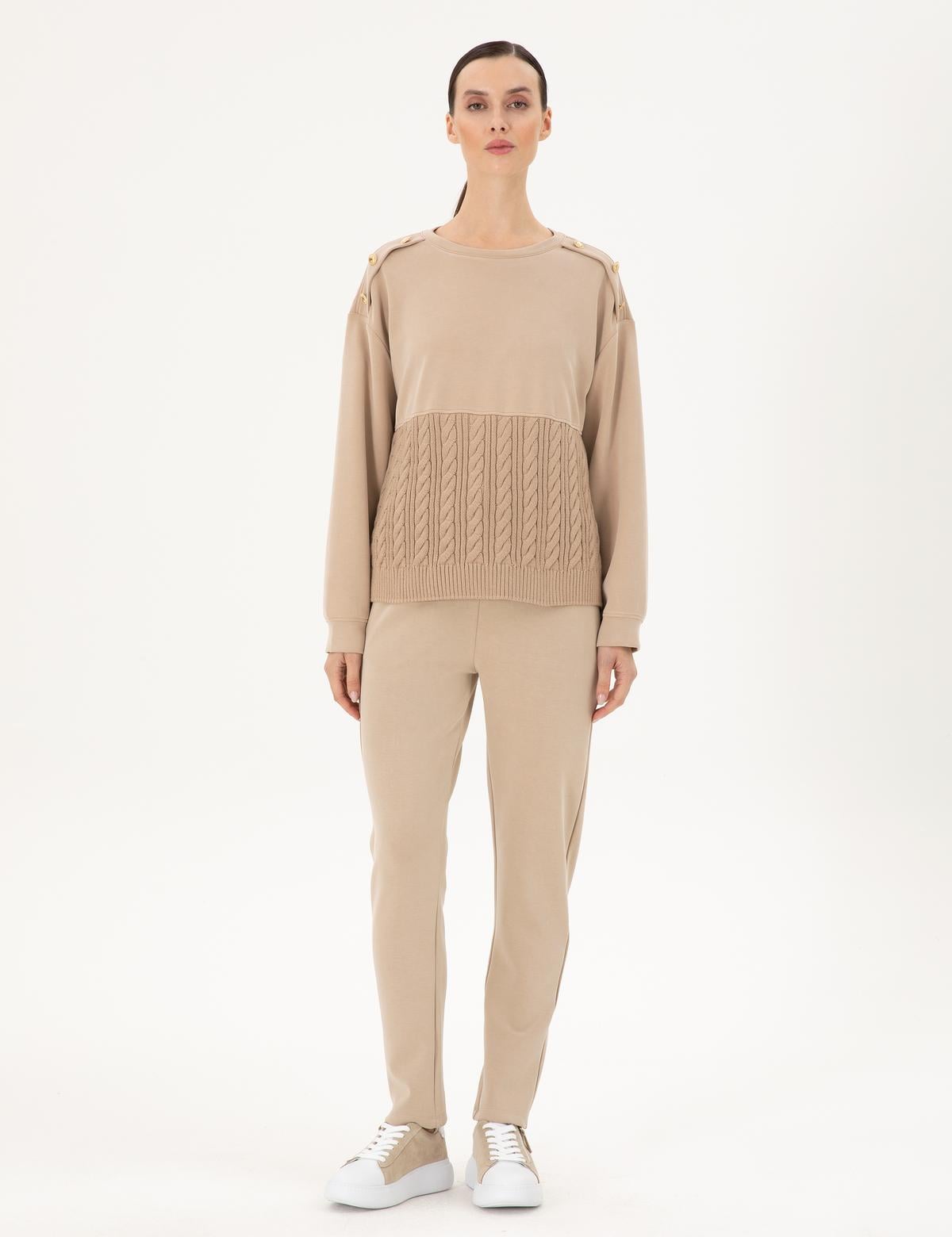 Bej Regular Fit Eşofman Altı