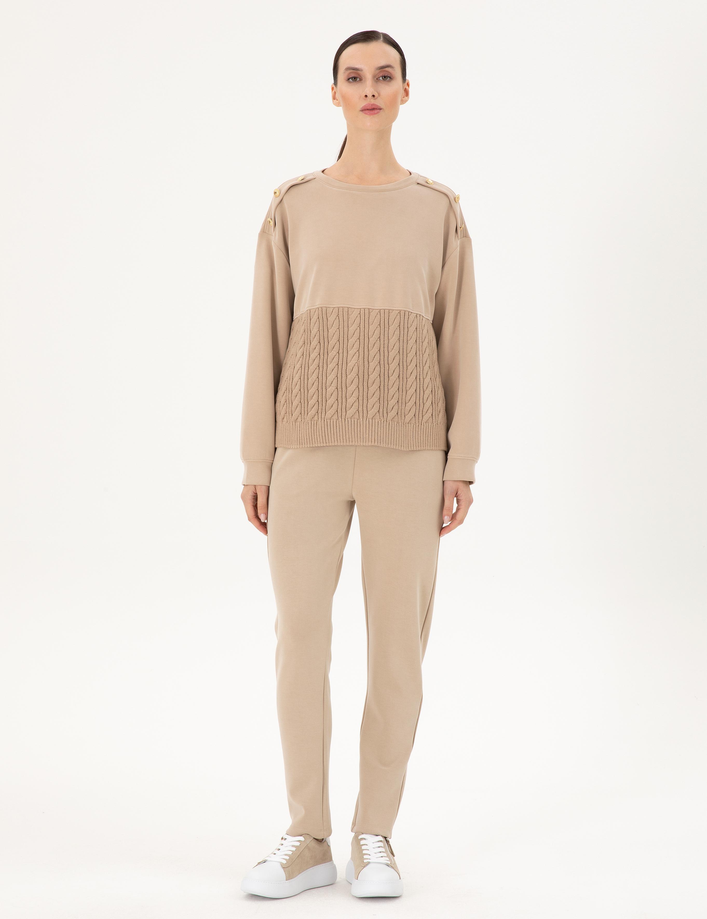 Bej Regular Fit Eşofman Altı