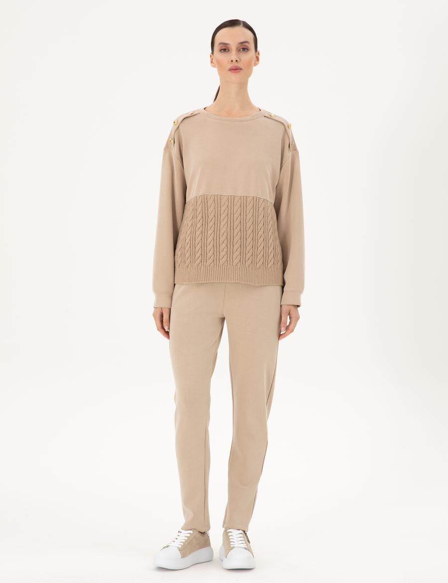 Bej Regular Fit Eşofman Altı