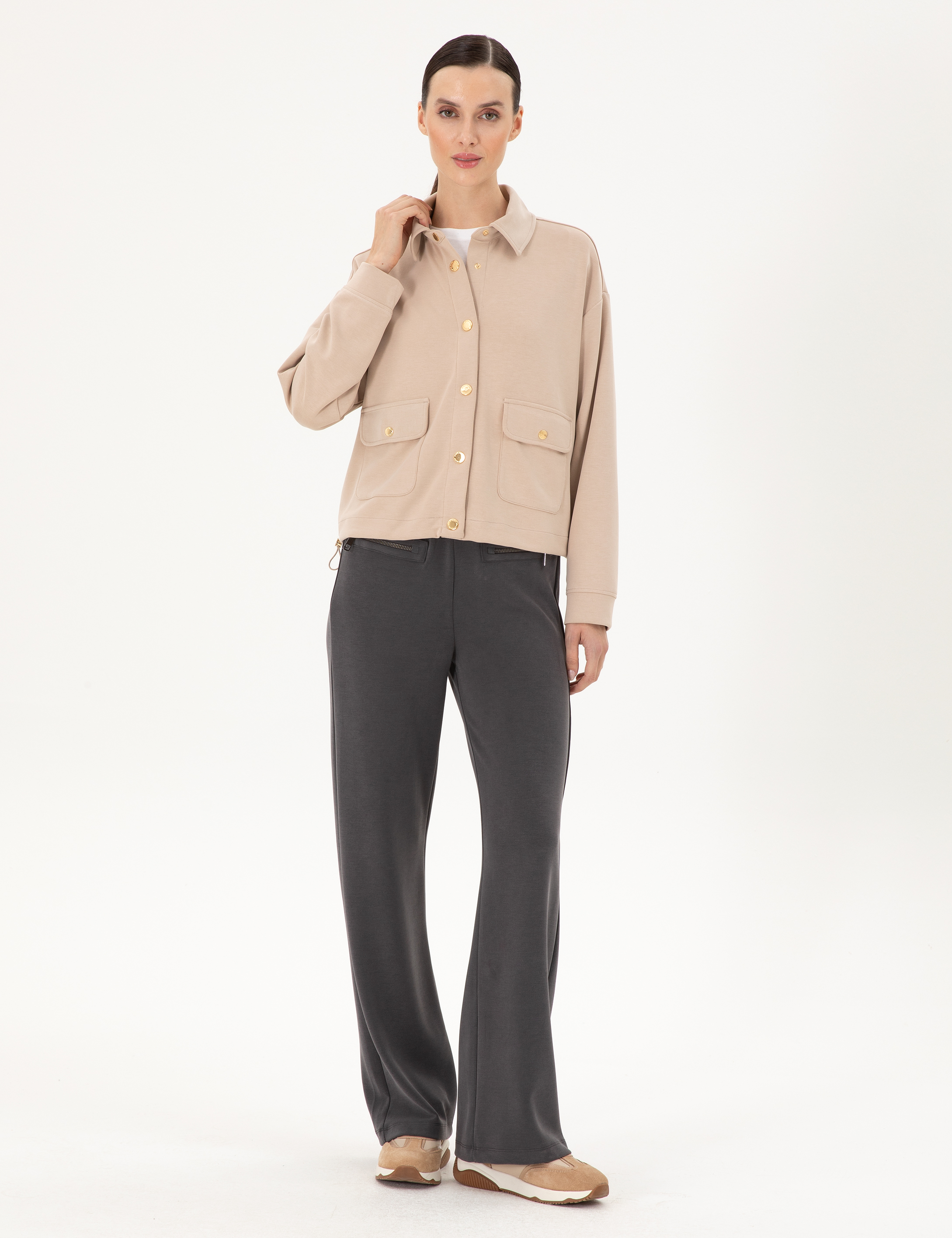 Antrasit Flare Fit Eşofman Altı