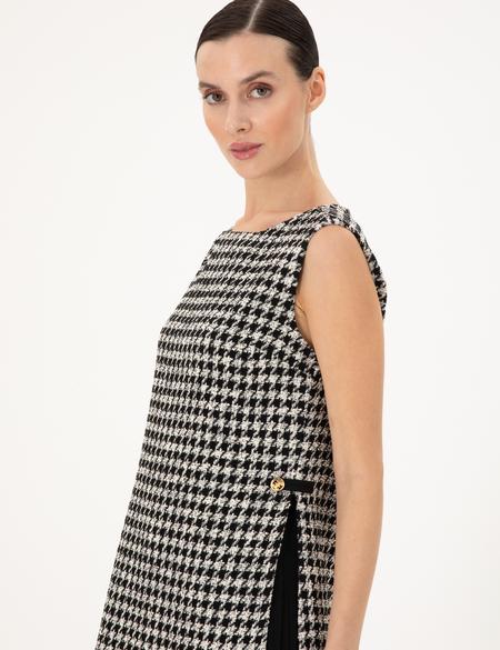 Siyah Regular Fit Dokuma Elbise - 50292086007