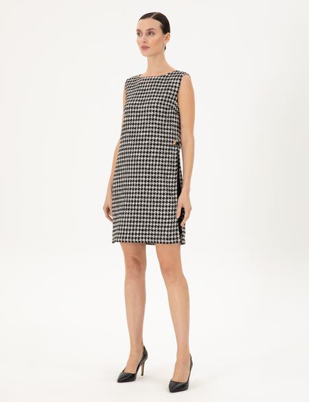 Siyah Regular Fit Dokuma Elbise - 50292086007